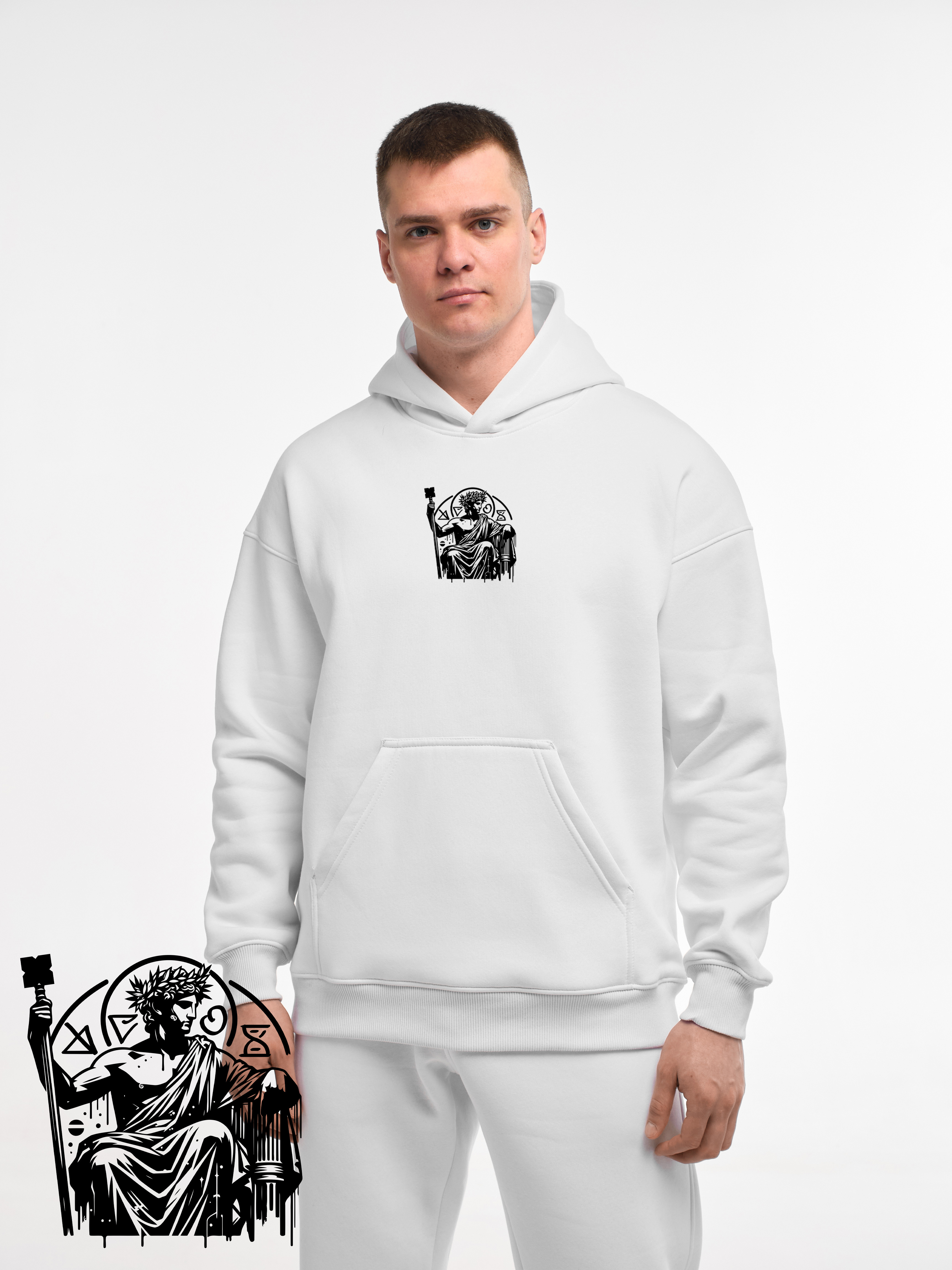 HOODIE "HERMES" | POCKET | WHITE EMOTION | XH1