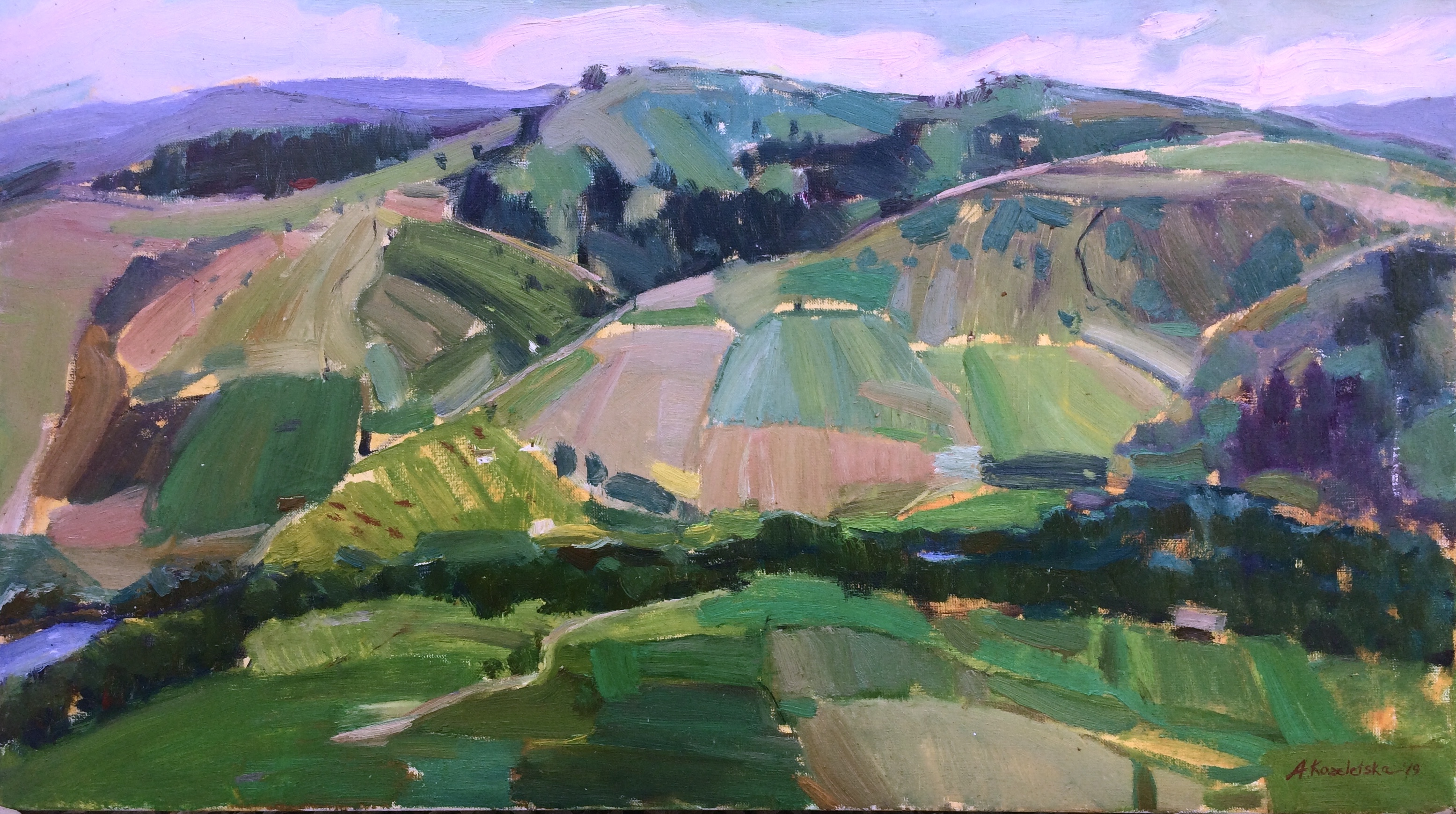 Where there are mountains, meadows..Chorna Tysa, 2019, 50х90 sm, oil  on canvas