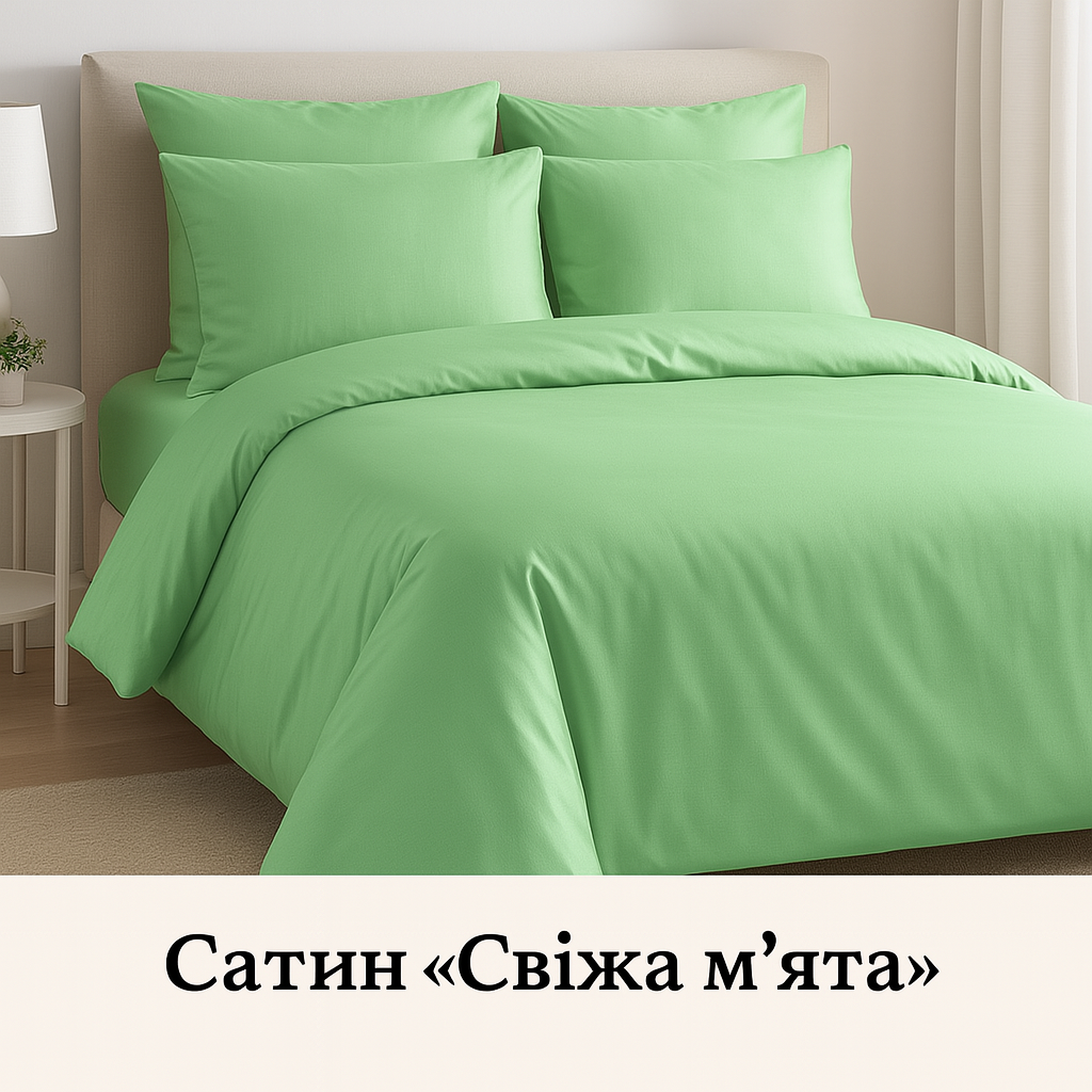 Постільна білизна сатін "Свіжа м"ята"