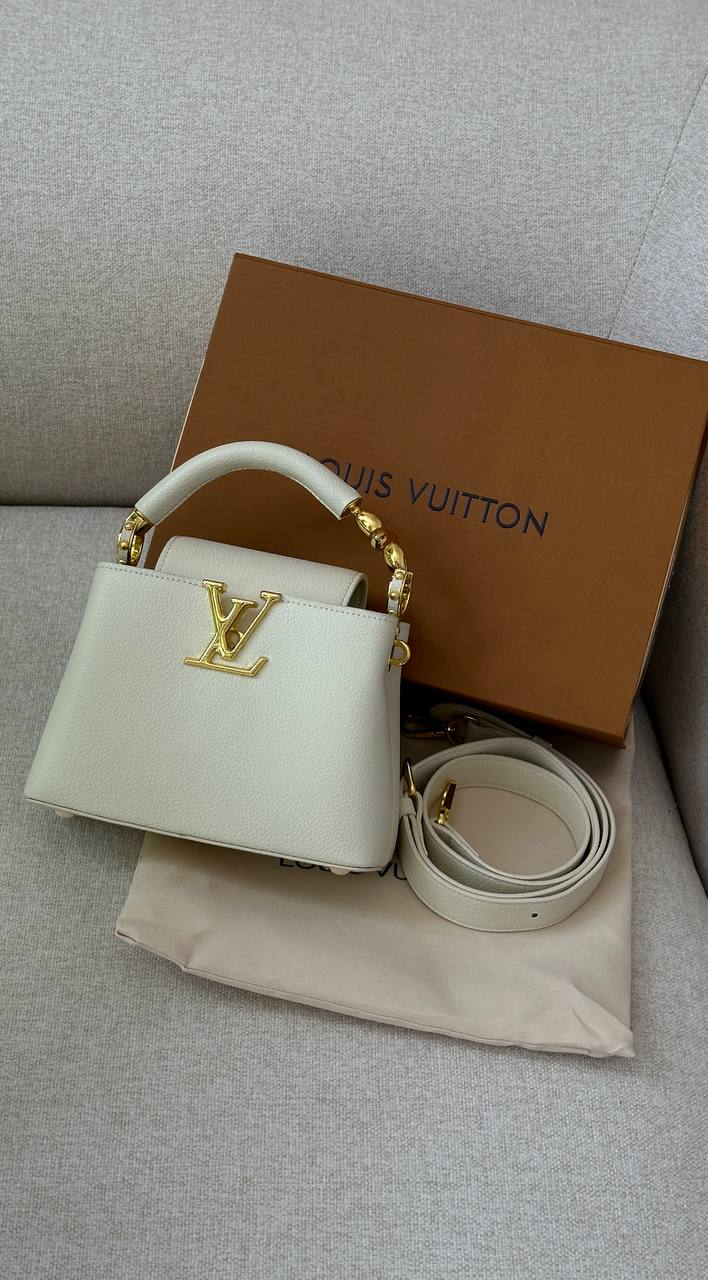LV Louis Vuitton Capucines Mini White/Gold bag