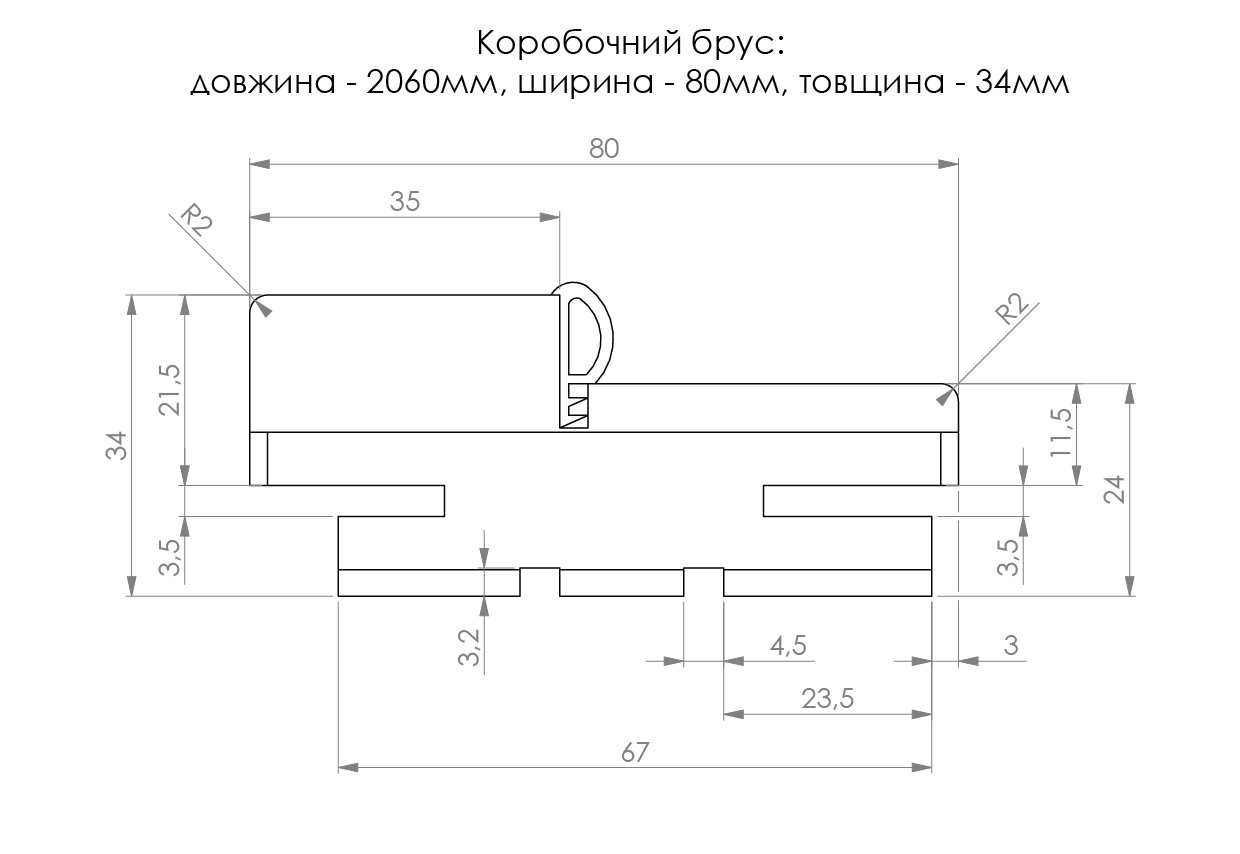 Коробочний брус сендвіч, обклеєний з усіх сторін МДФ та ХДФ заготовками