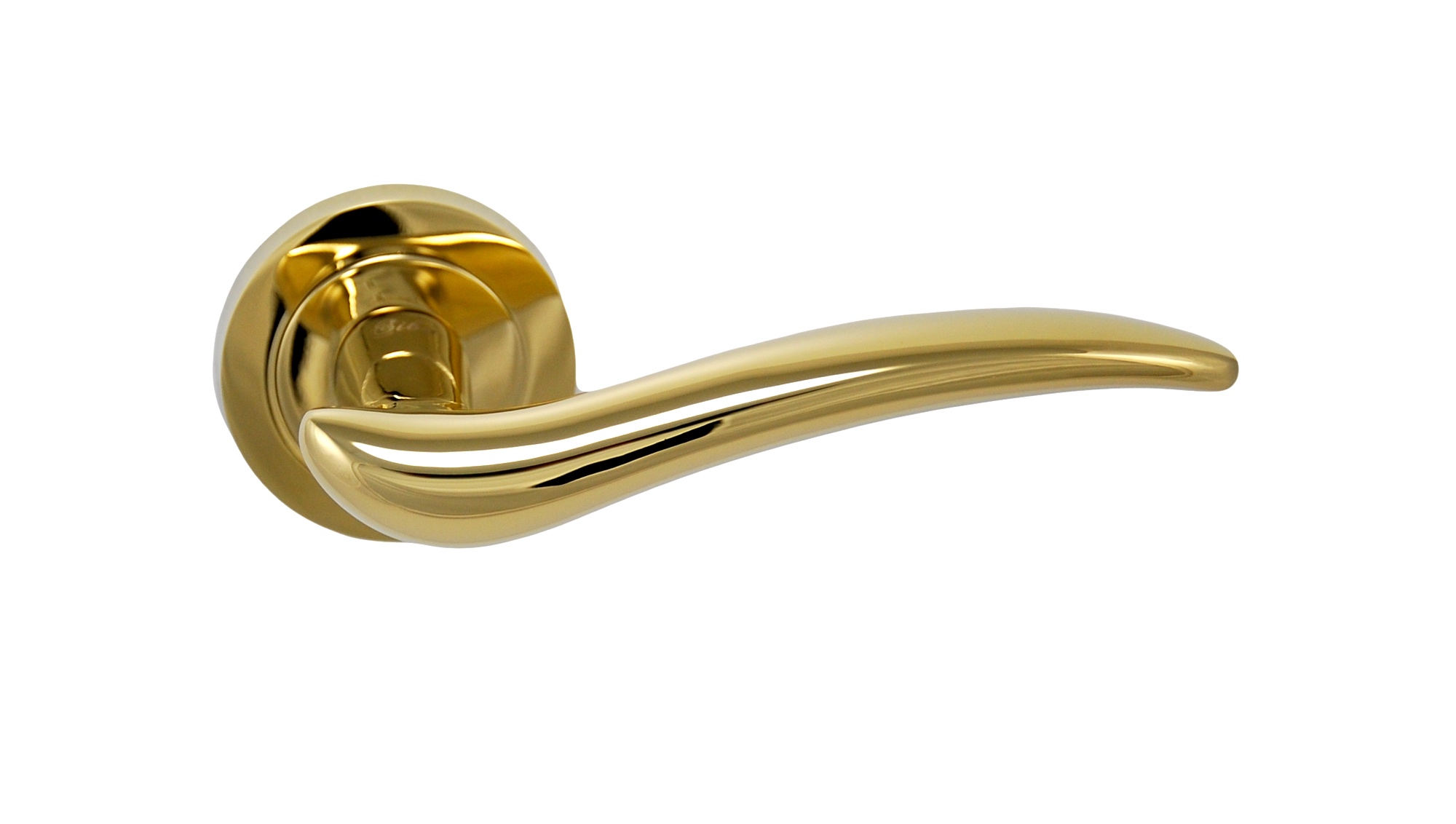 Ручка дверна SIBA Apollo золота на розетці R04  