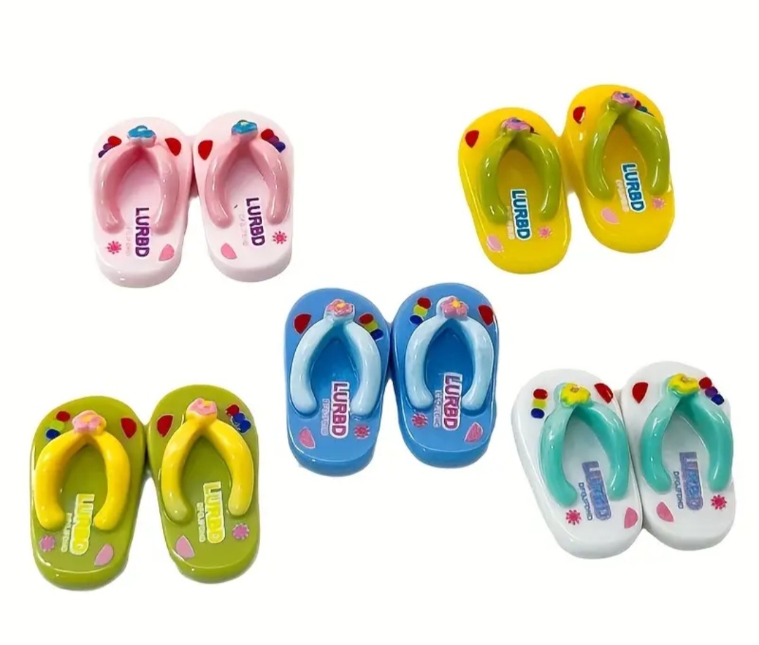 2pcs Random Color Cute Resin Flip Flop
