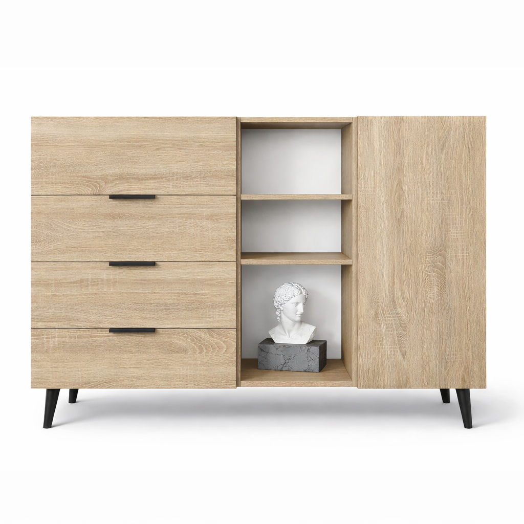 Комод з центральною нішею з полицями на ніжках