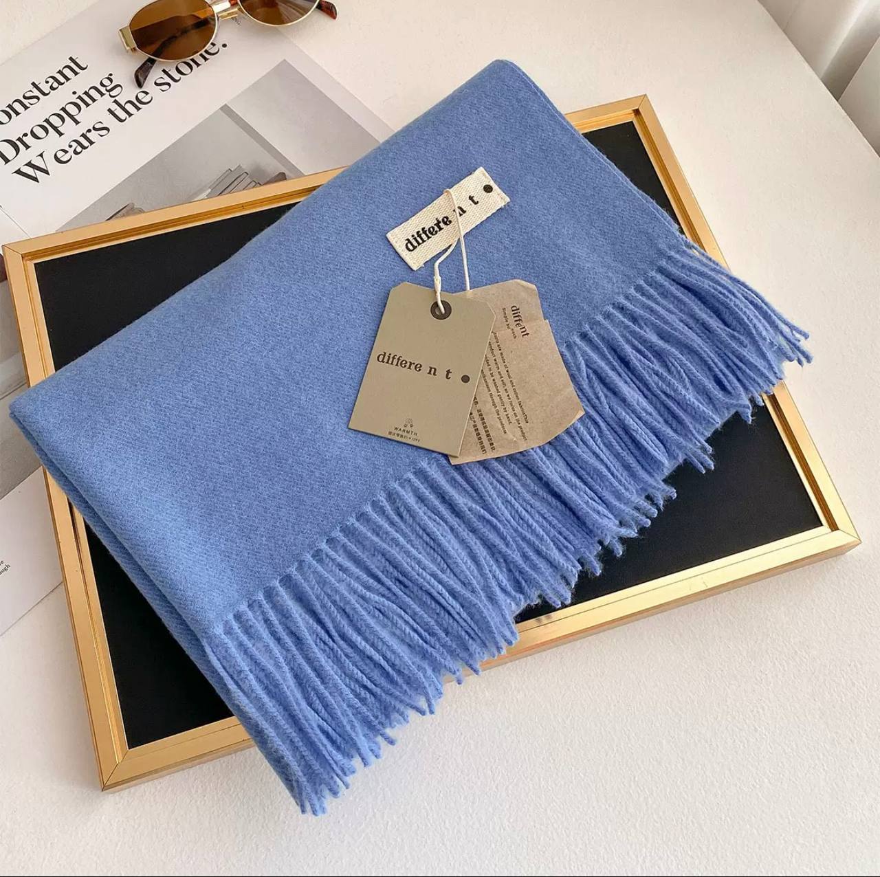 Шарф теплий, м'який,  якісний, шарф блакитний