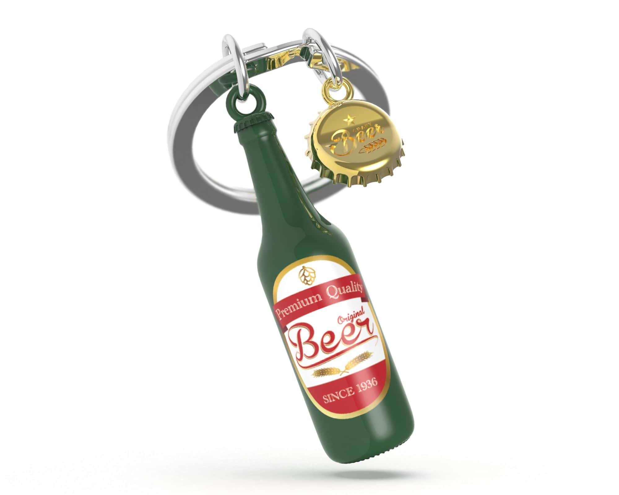 Брелок Metalmorphose Green Beer Bottle – оригінальний металевий аксесуар для ключів