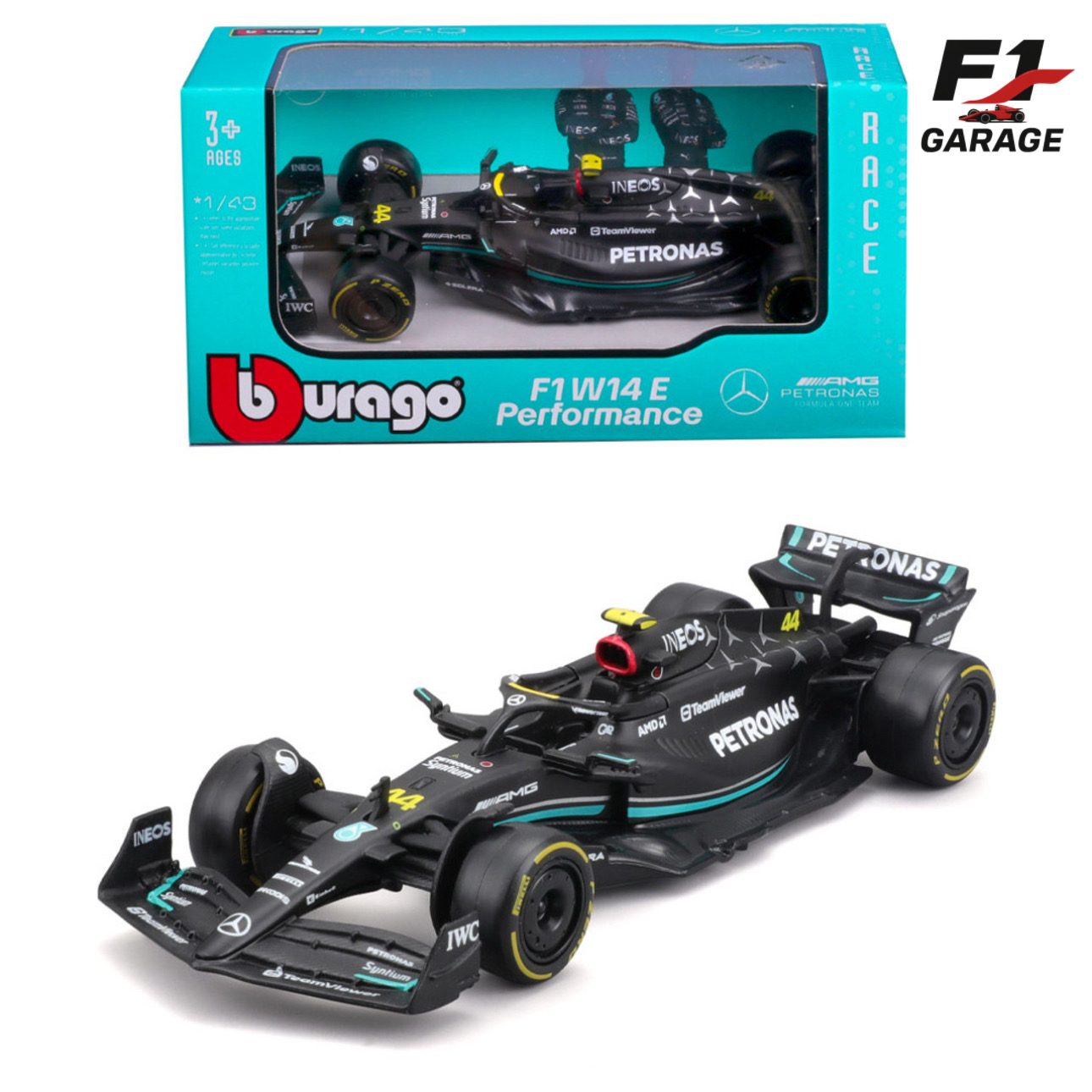 Burago Mercedes W14 Lewis Hamilton, 1:43, 2023