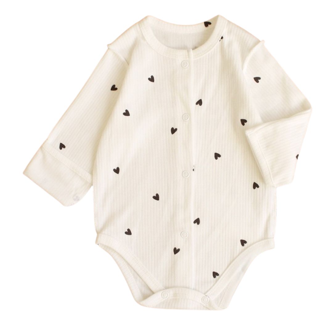 Дитячий боді для немовлят з рукавами царапками в рубчик