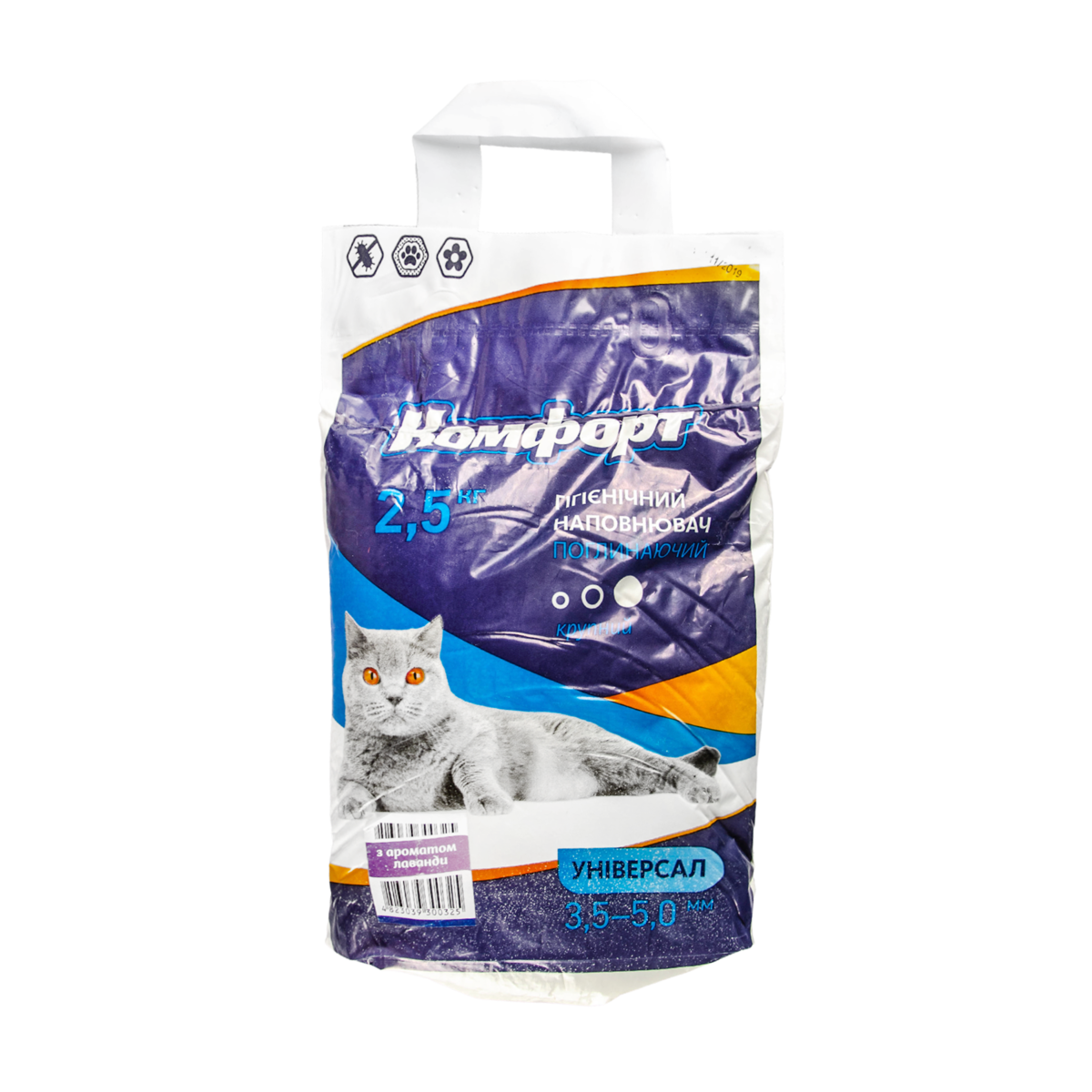 Наповнювач Комфорт глиняний без запаху комп. (Середній) 2,5 кг п/е ЕКОНОМ