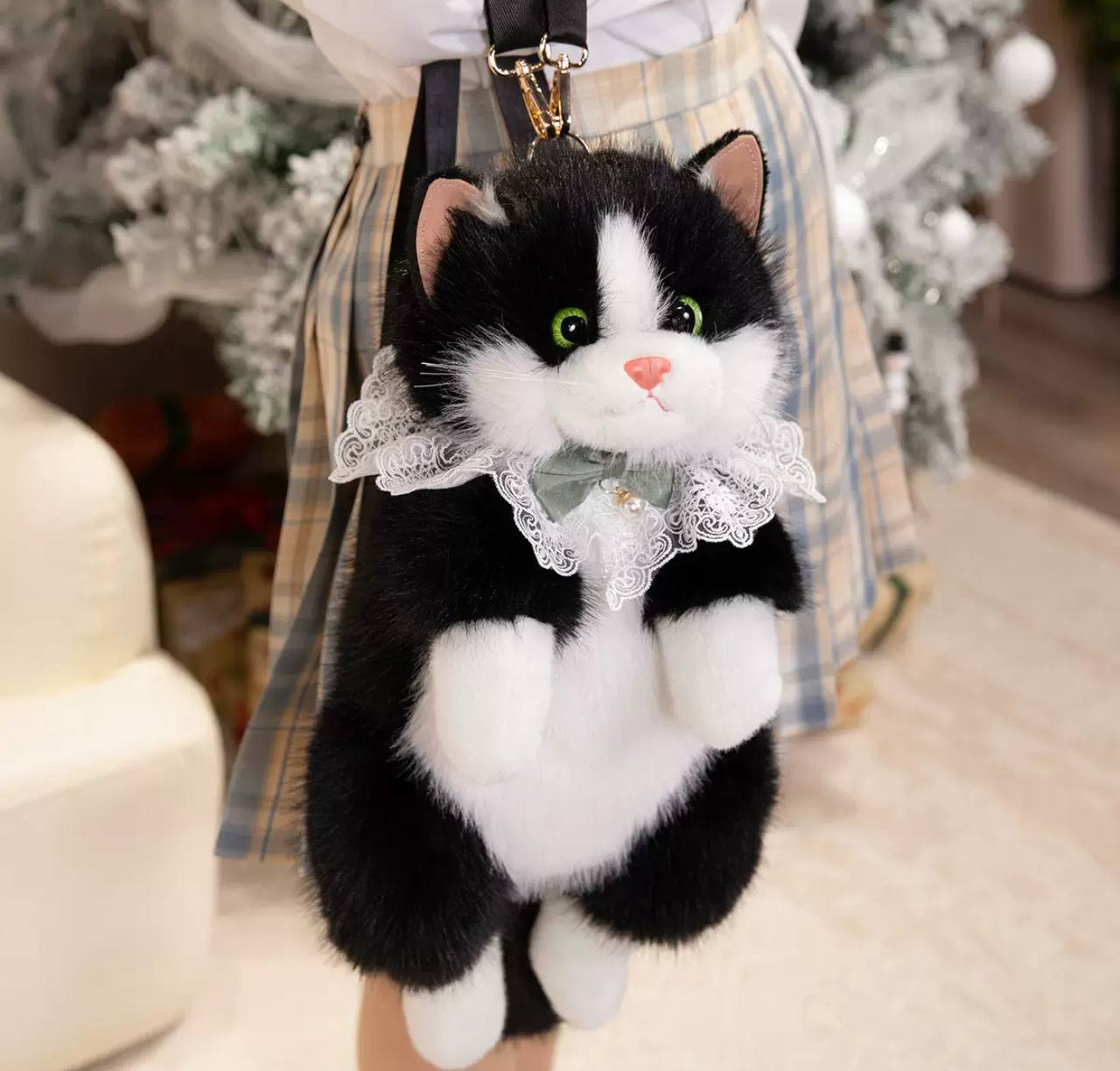 Плюшевий рюкзак у формі кота, Рюкзак кіт, музичний, чорний