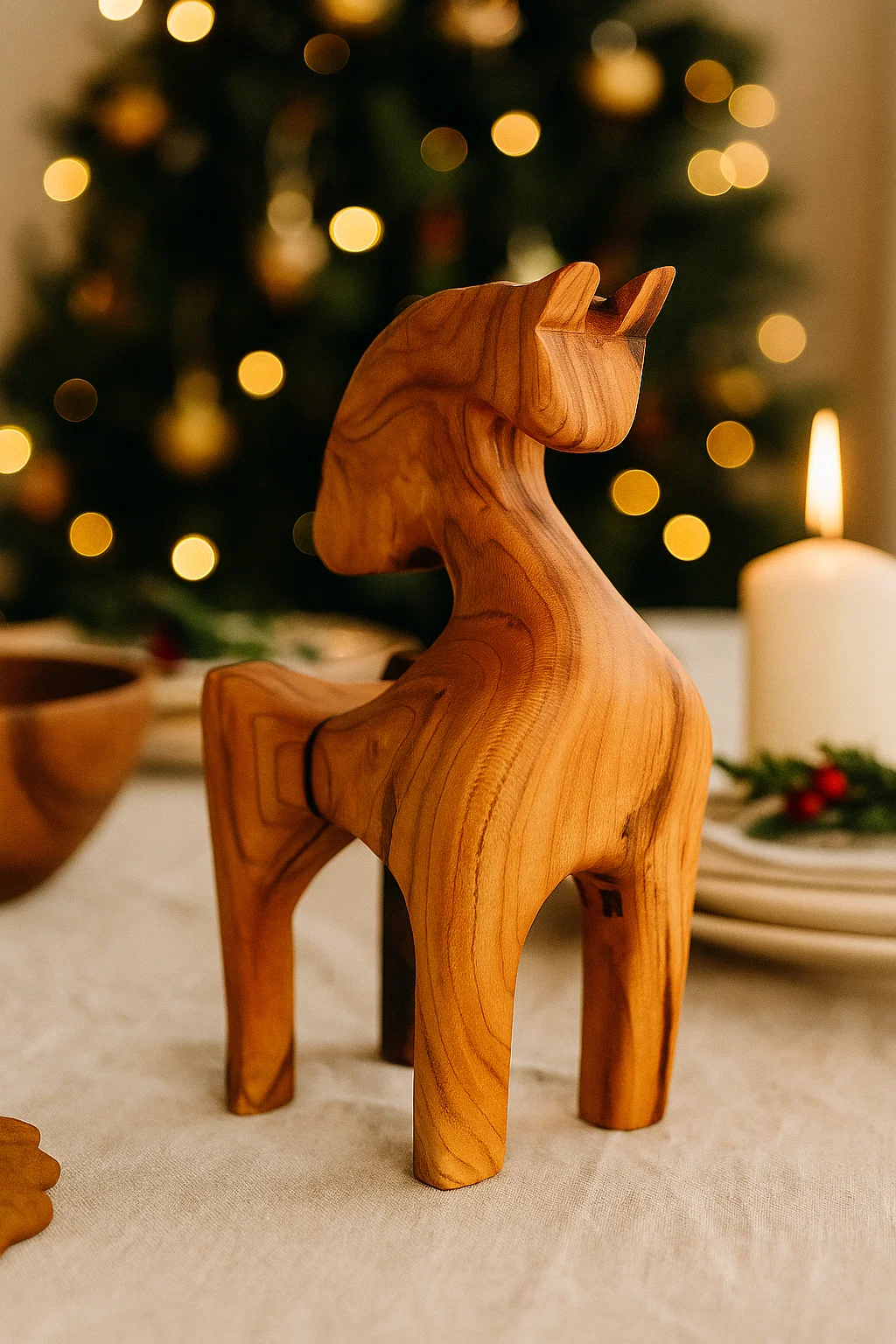 Статуетка & свічник  2в1 з натурального дерева ручної роботи