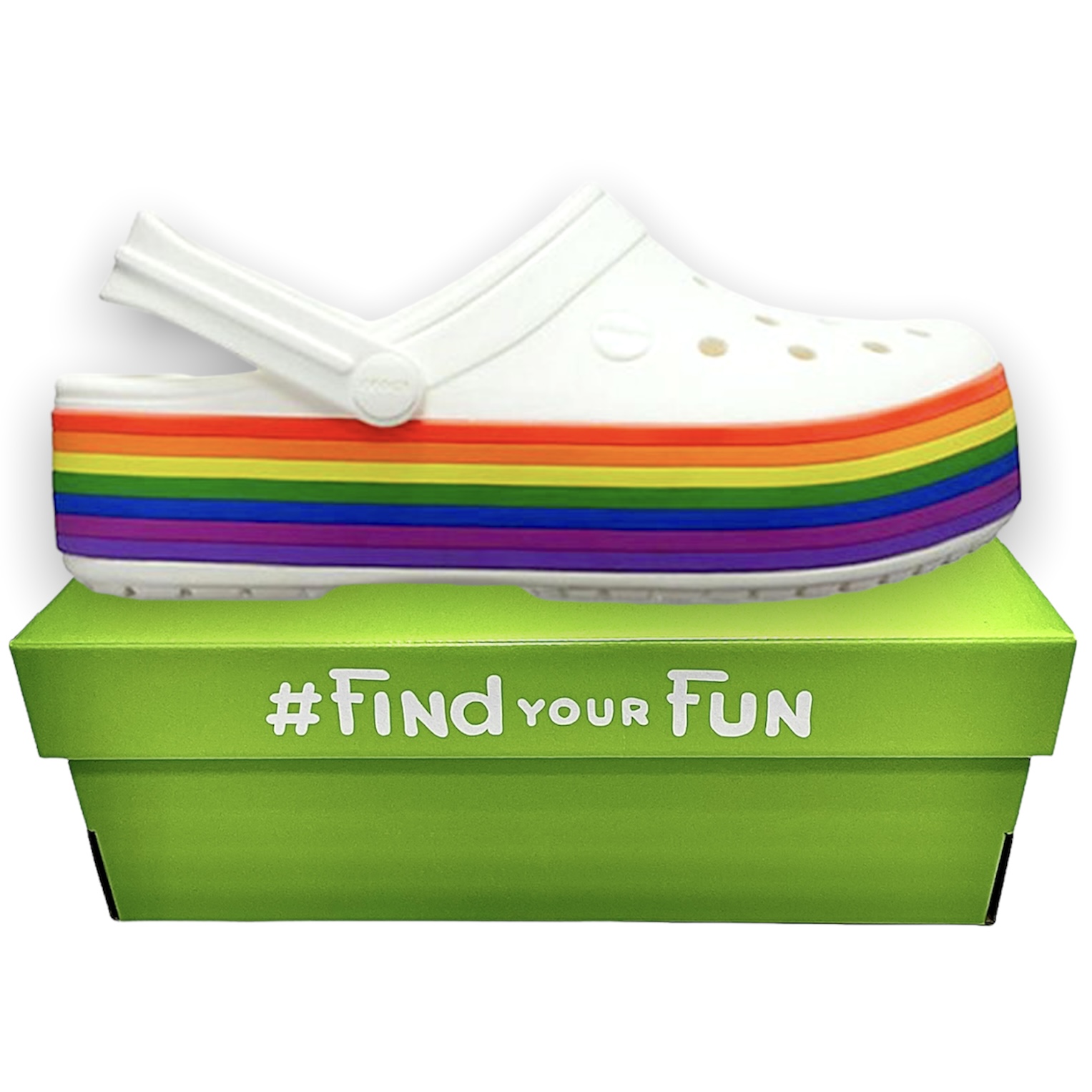 Crocs Crocband Platform Clog Rainbow Сабо Крокси жіночі райдужні