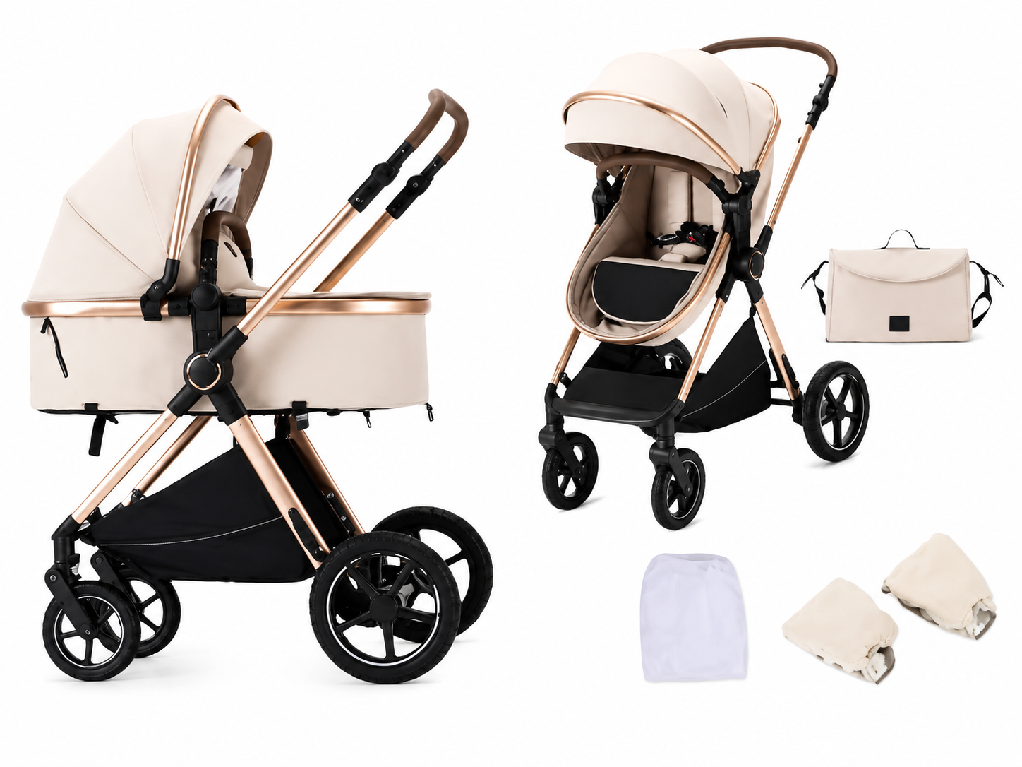 Коляска-трансформер Kidilo H2X Beige