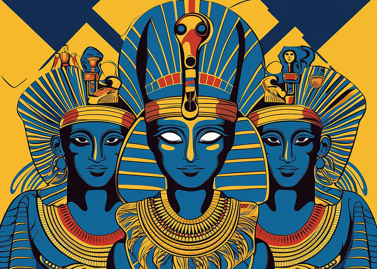 Pharaohs, 50x70 cm, original acrylic painting on canvas