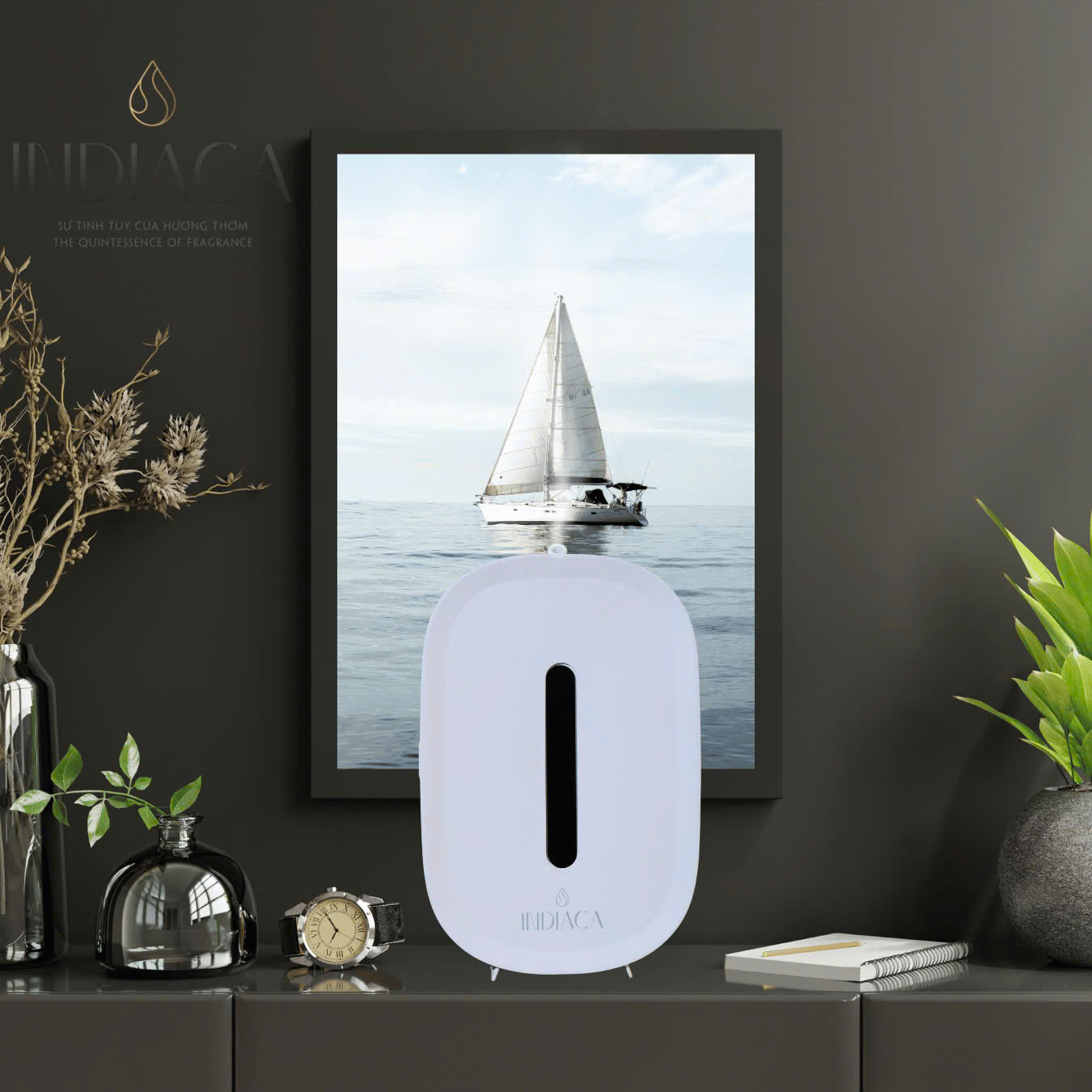 Máy Xông Tinh Dầu Trực Tiếp INDIACA J08🌿Điều Khiển Bằng Điện Thoại - Diện Tích Toả Hương 20 m² - 100 m²