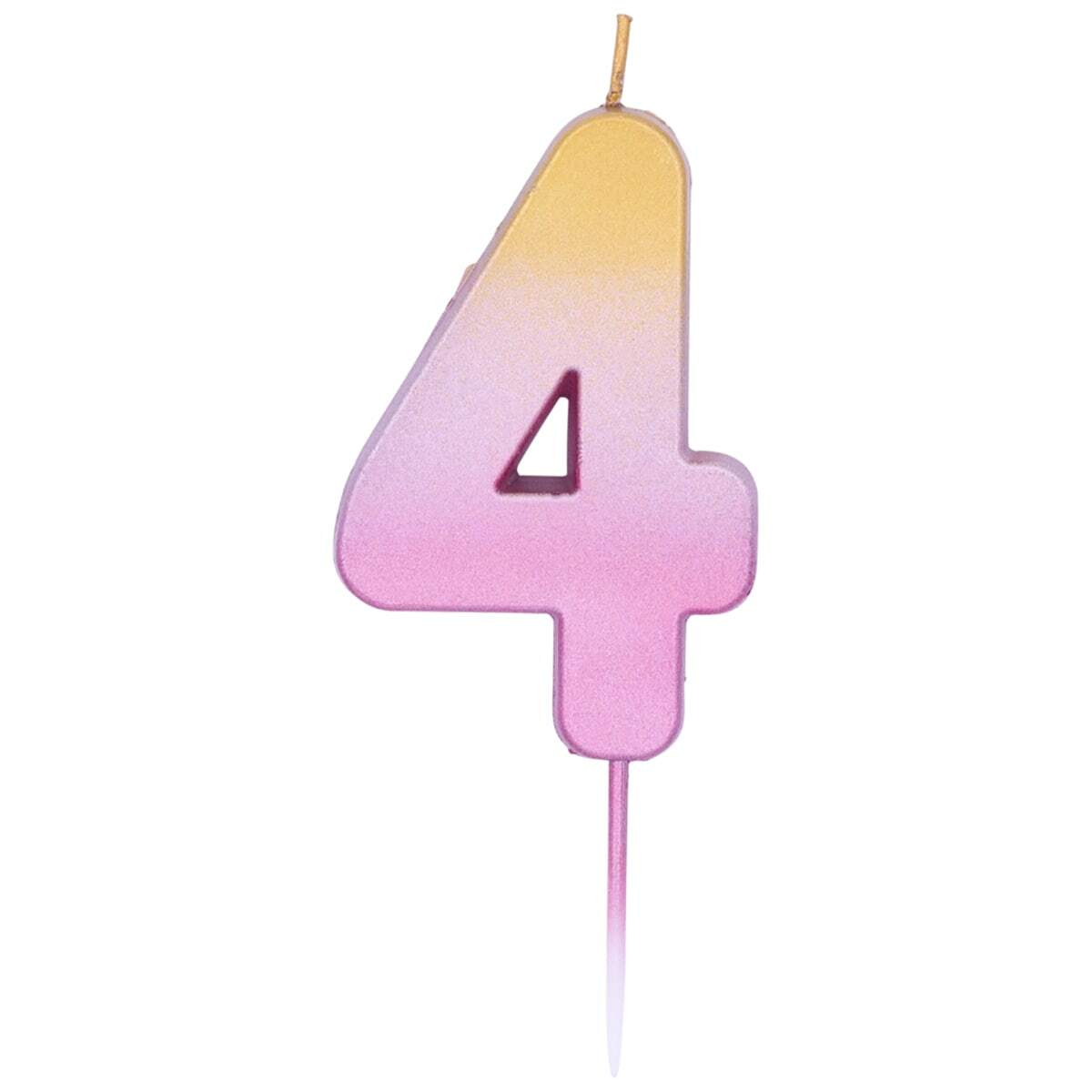 Свічка цифра 4 омбре