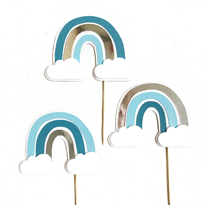 Міні топери веселка блакитні 3шт
