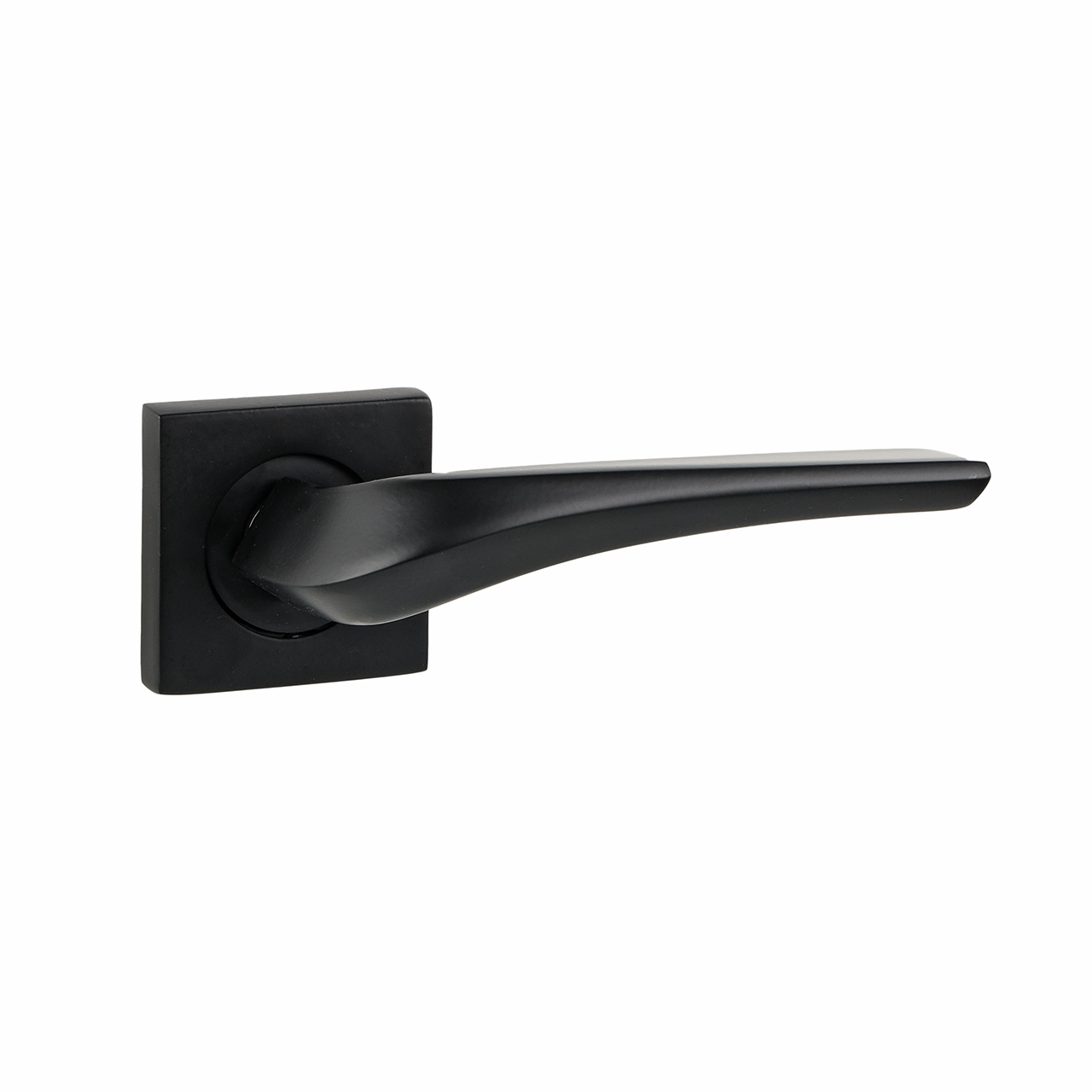 Дверна ручка SIBA Marti матова чорна на розетці AY02