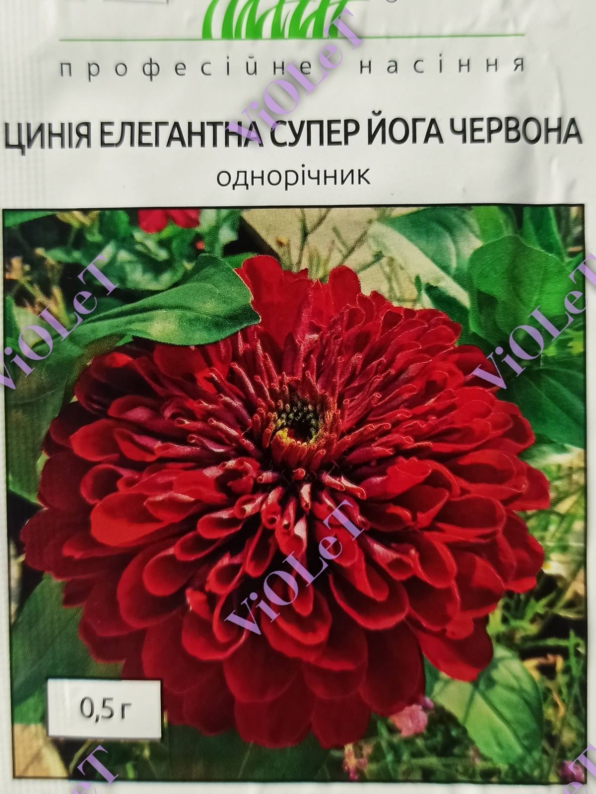 Цинія Елегантна Супер Йога червона, 0,5 г Професійне насіння