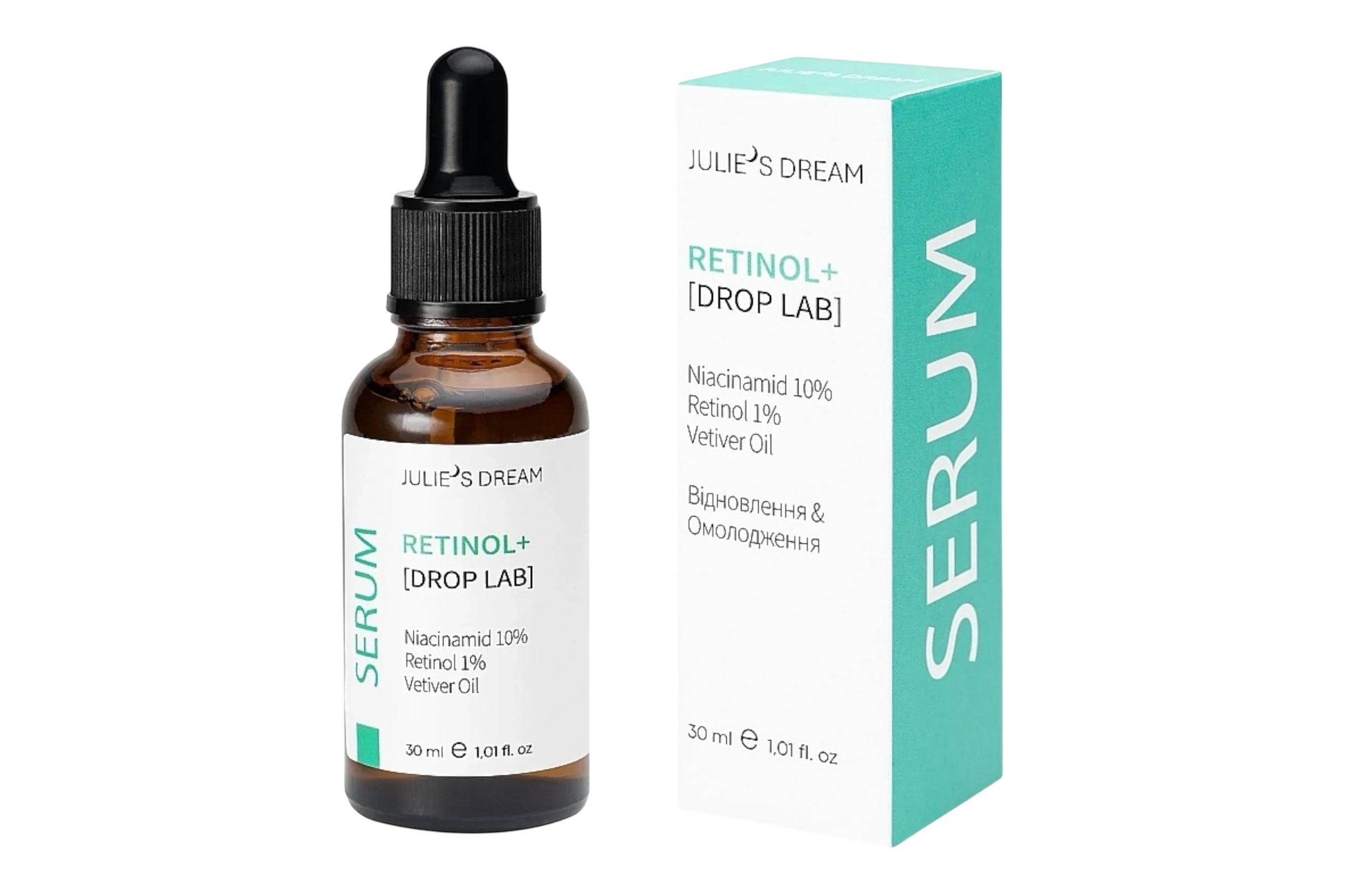 Сироватка з ретинолом 1% та ніацинамідом 10% Julie's Dream Serum Retinol+ [Drop Lab]