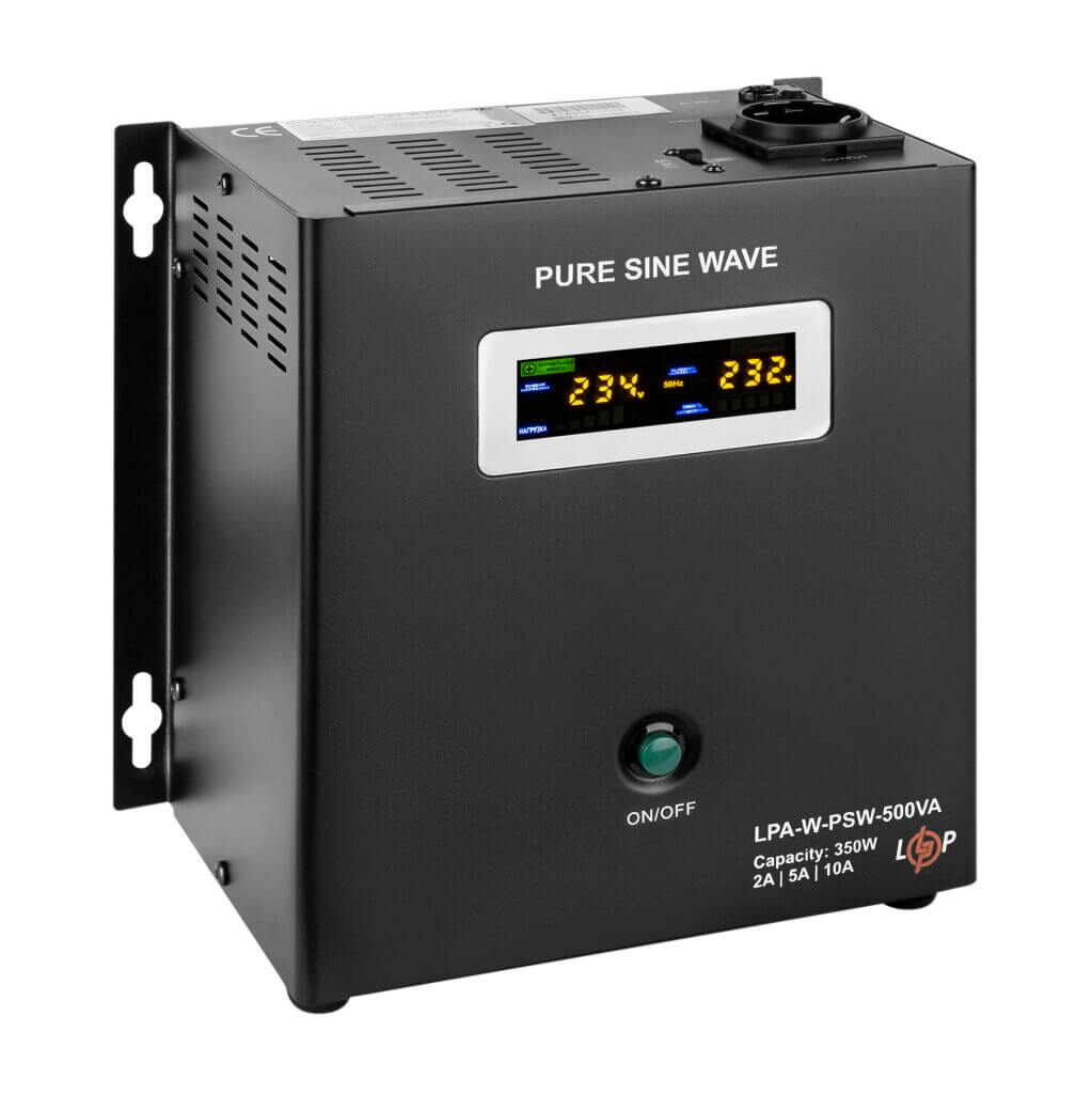 ДБЖ з правильною (чистою) синусоїдою 12V LPA-W-PSW-500VA(350Вт) 2A/5A/10A