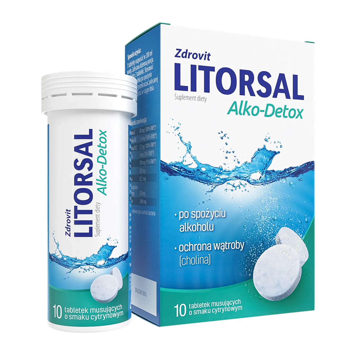 Zdrovit Litorsal Alko-Detox лимонний смак - 10 шипучих таблеток