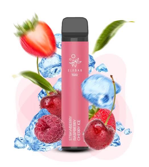Elf Bar 1500 Strawberry Raspberry Cherry Ice (Полуниця Малина Вишня Лід)