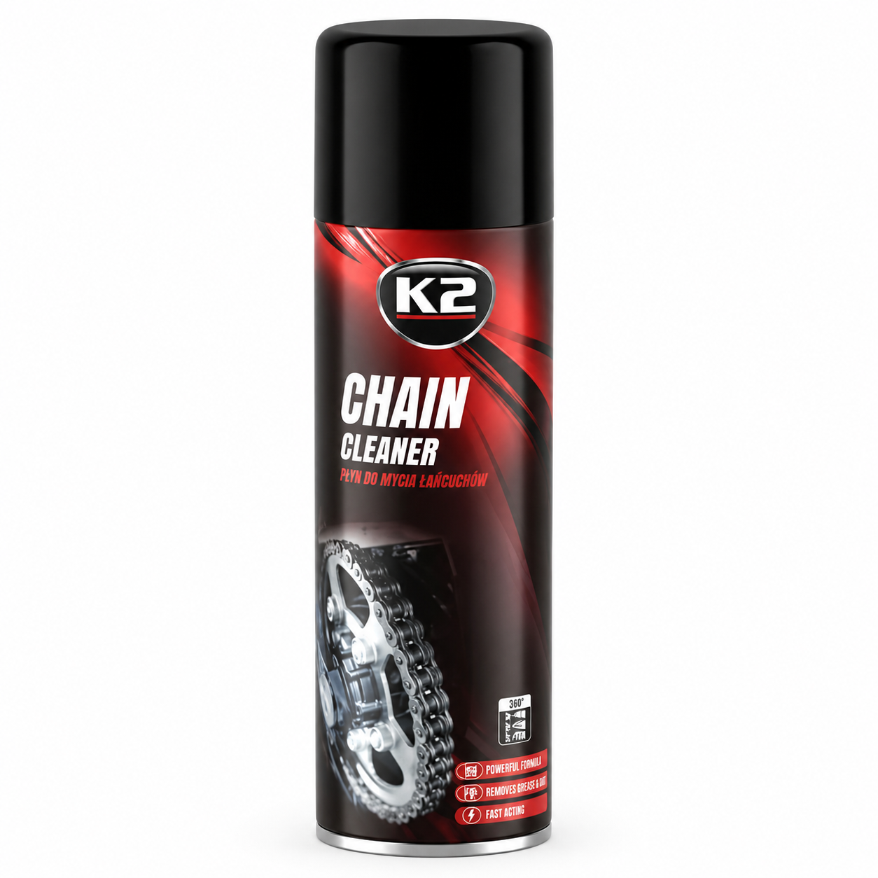 Очисник ланцюга K2 Chain Cleaner 500 мл | Очищувач ланцюга мотоцикла | Аерозоль для чистки ланцюга