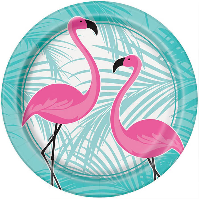 Тарілочки фламінго 22см 8шт