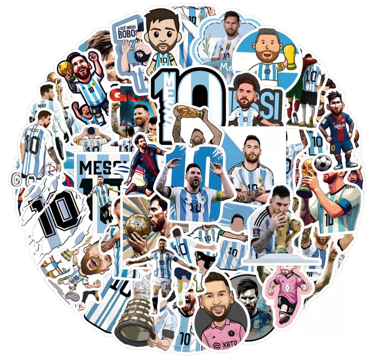 Набір наліпок, наклейок, стікерів футболіста Ліонель Мессі , Messi, 50шт