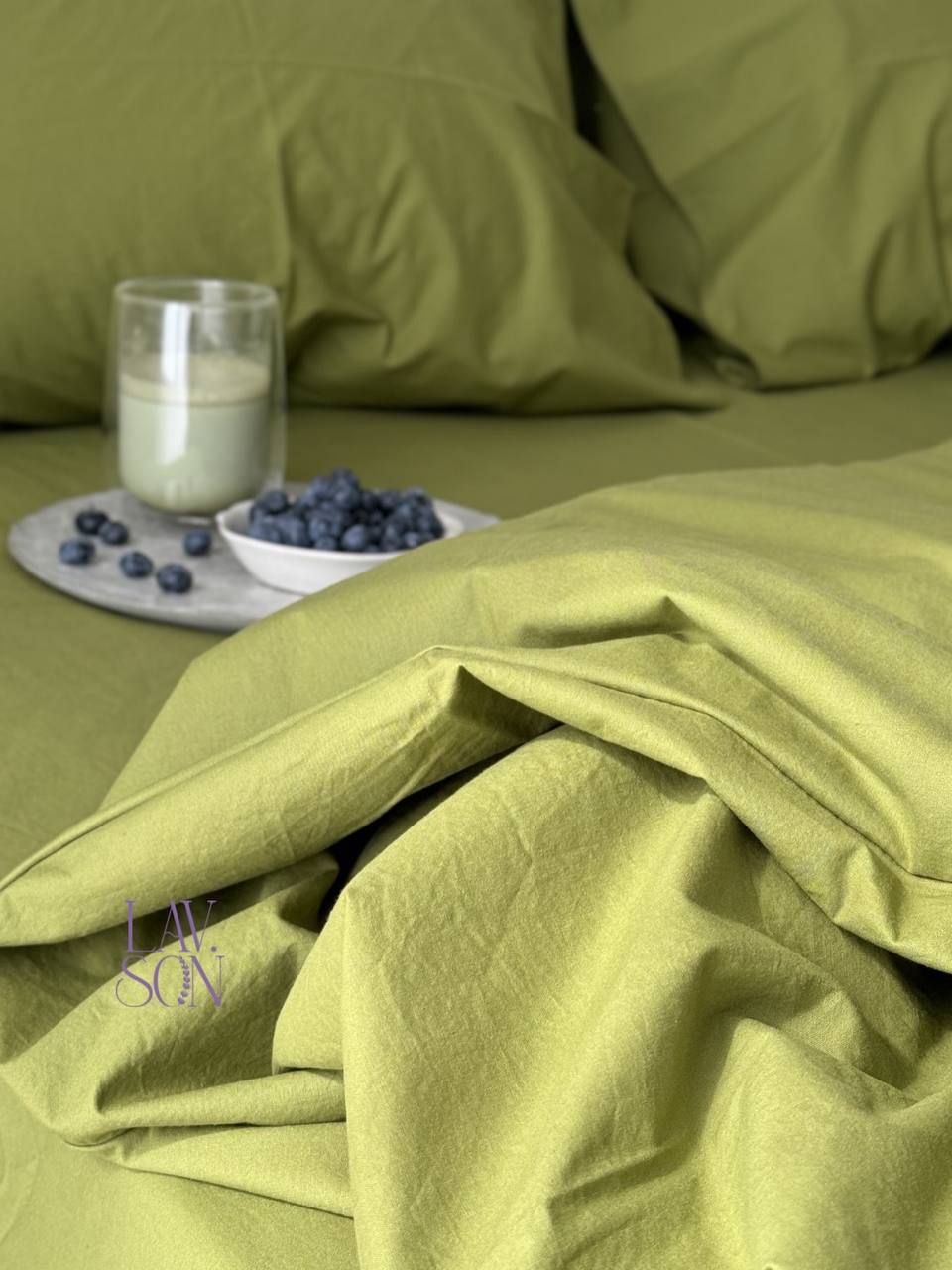 Комплект постільної білизни з Вареної бавовни матча