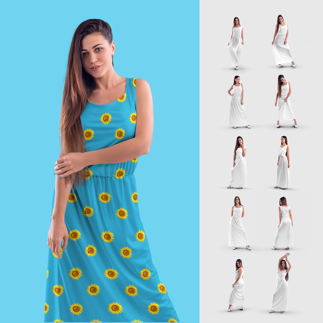 11 Women's Long Dress Mockups