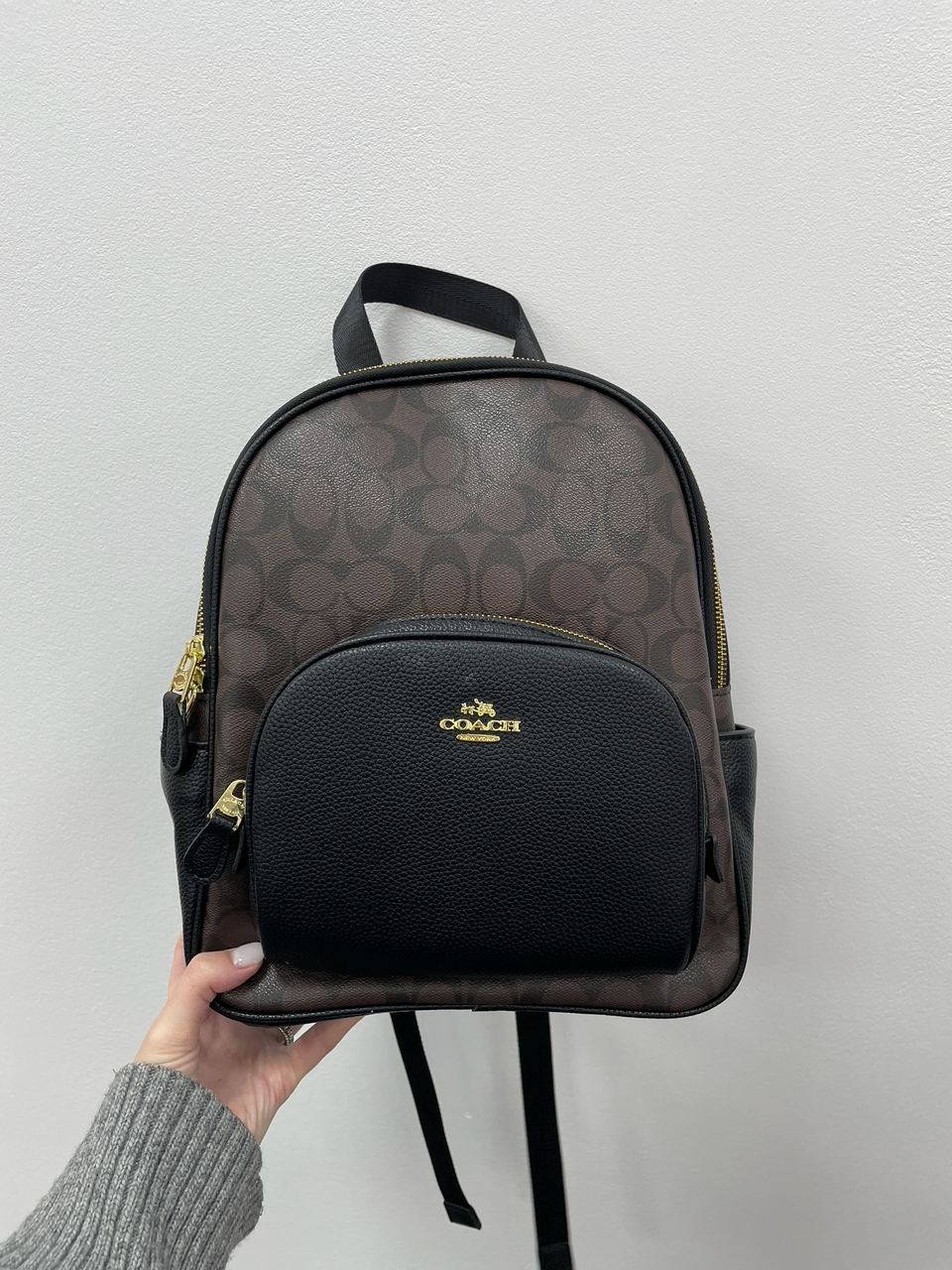 Coach Large Court Backpack In Signature Canvas in Brown/Black