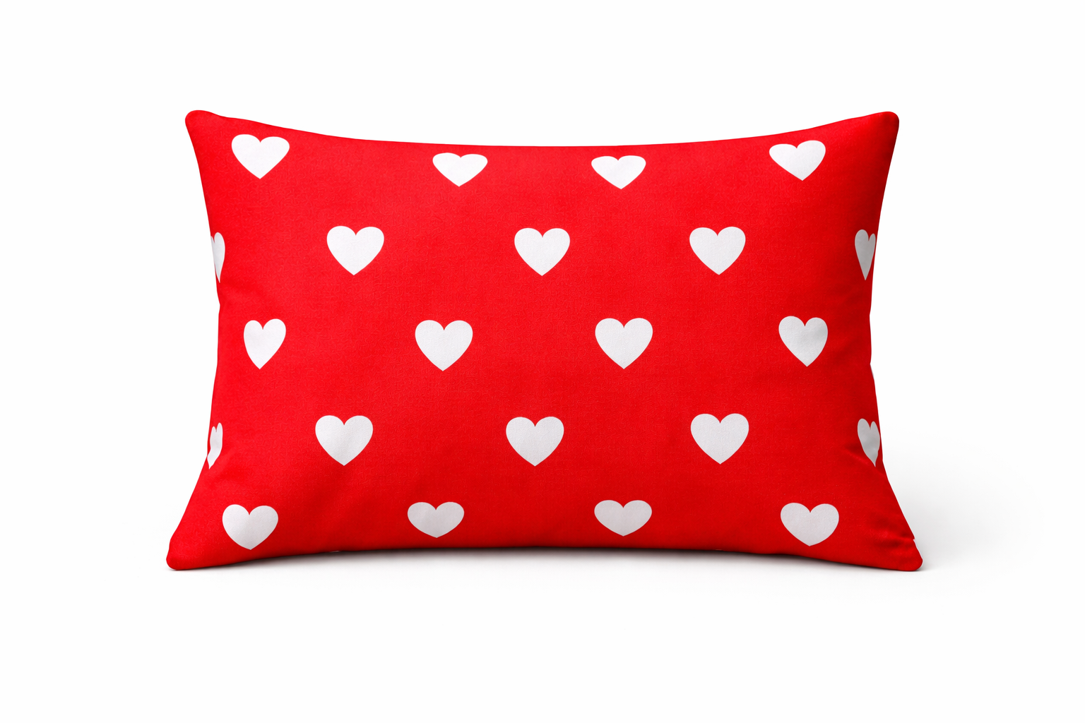 Наволочка ранфорс принт "Серця на червоному"