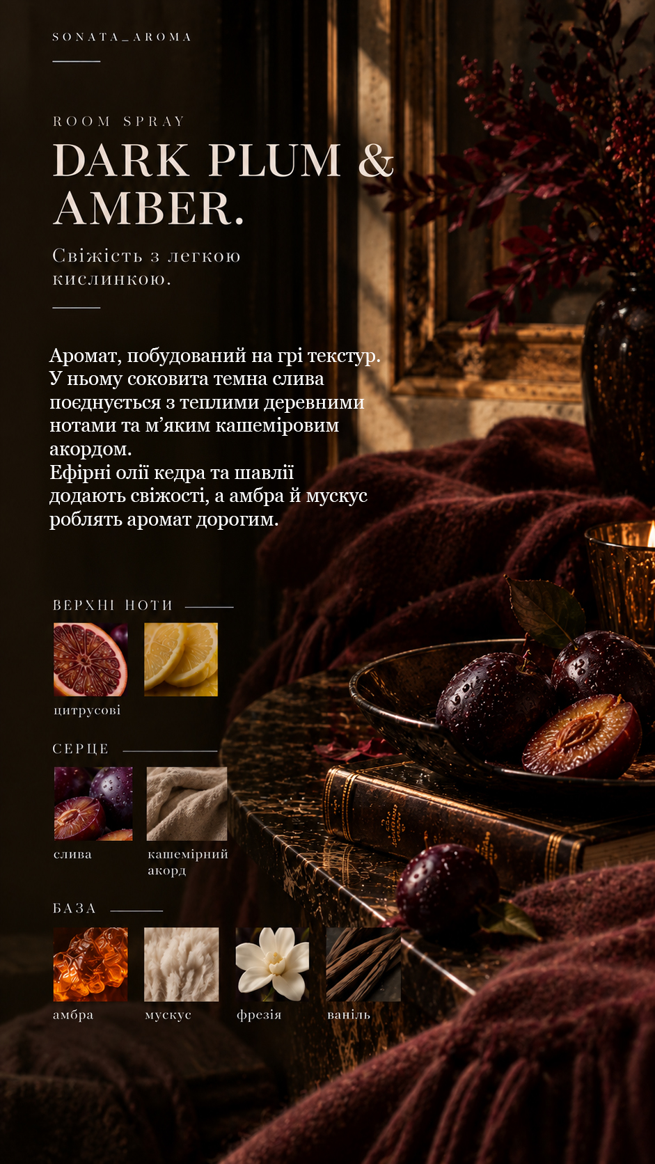 Рум спрей «DARK PLUM & AMBER»