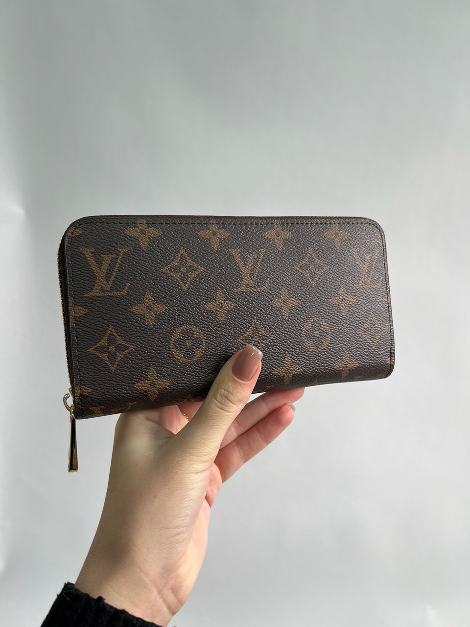 Louis Vuitton Zippy Vertical Wallet Brown Canvas Leather