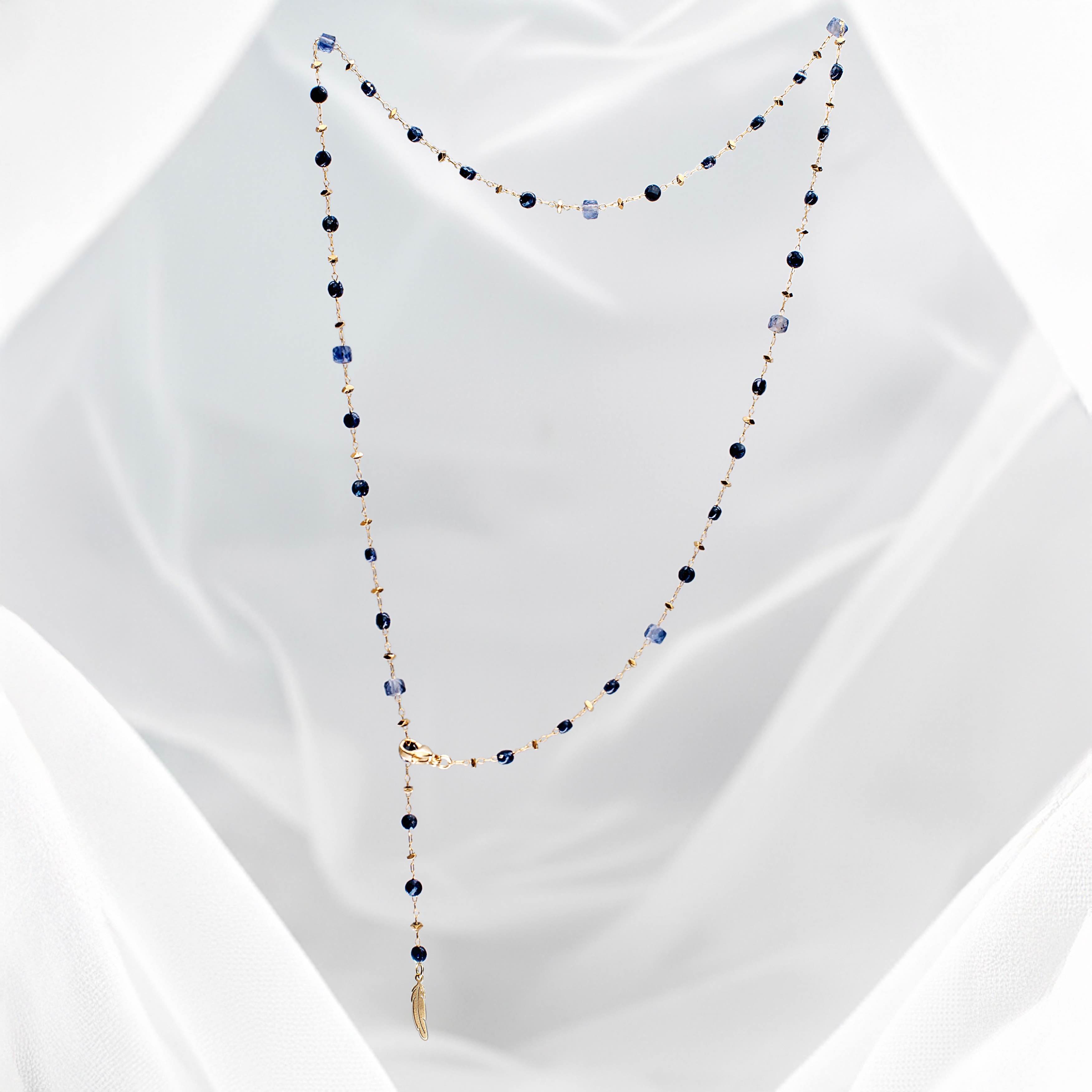 Kunzite and Night of Cairo Long Necklace