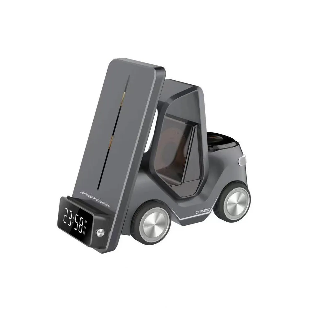 Зарядний пристрій 5 IN1 T20 (iPhone, iWatch, AirPods, Clock, Alarm) 15W FAST ORIGINAL