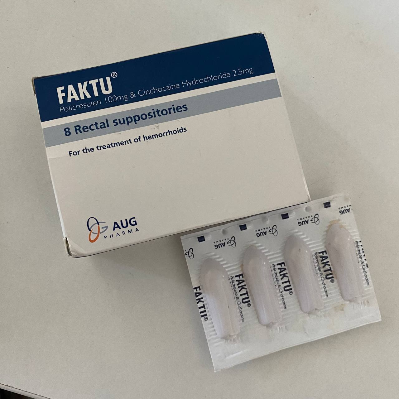 Faktu 8 rectal suppositories Факту свічки від геморою 8 шт Уцінка