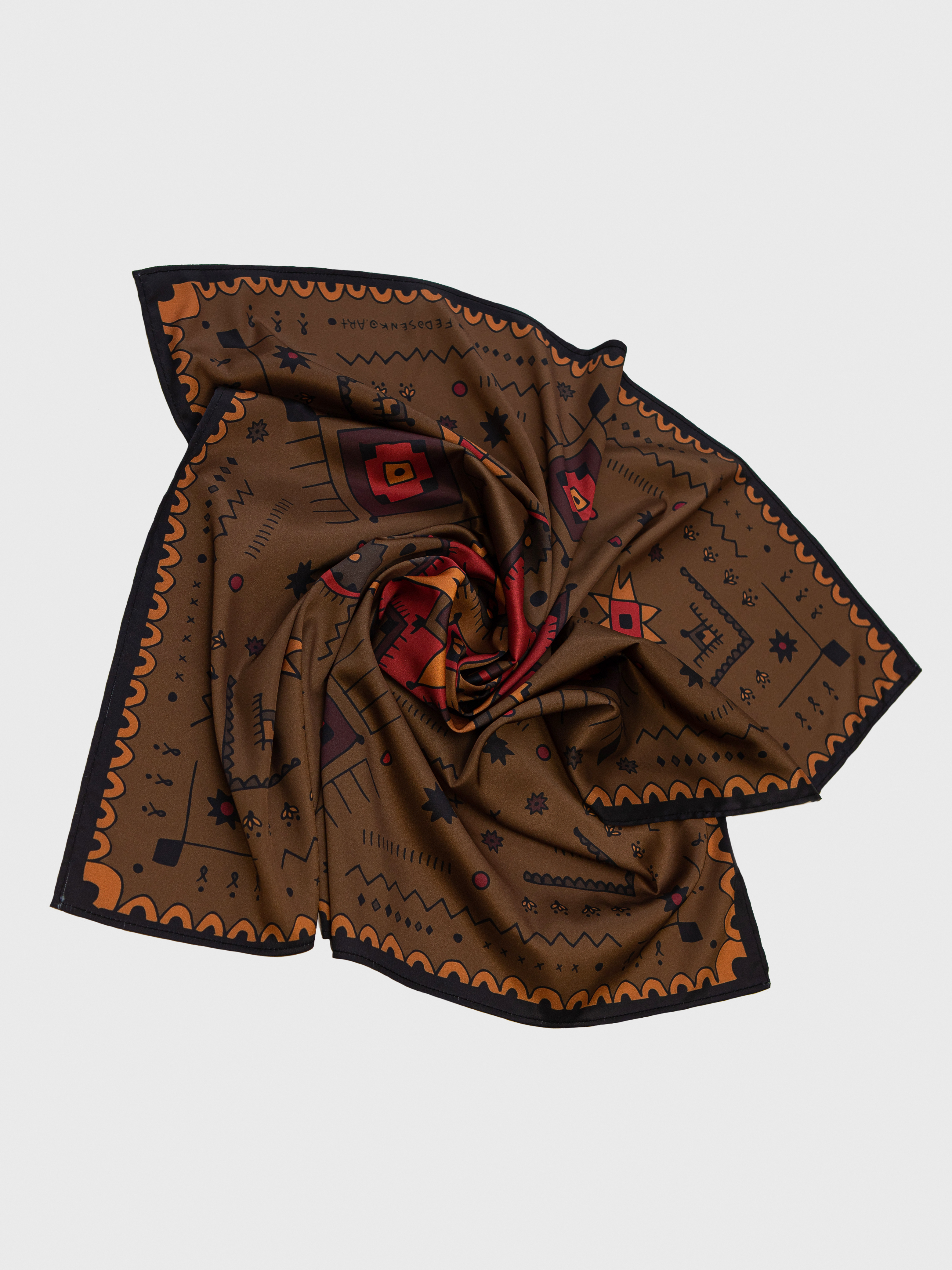 Хустка «Одарка» коричнева маленька