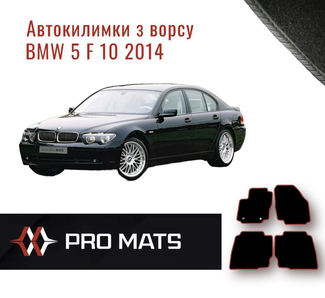 Килимки з ворсу на BMW 5 F 10 2014
