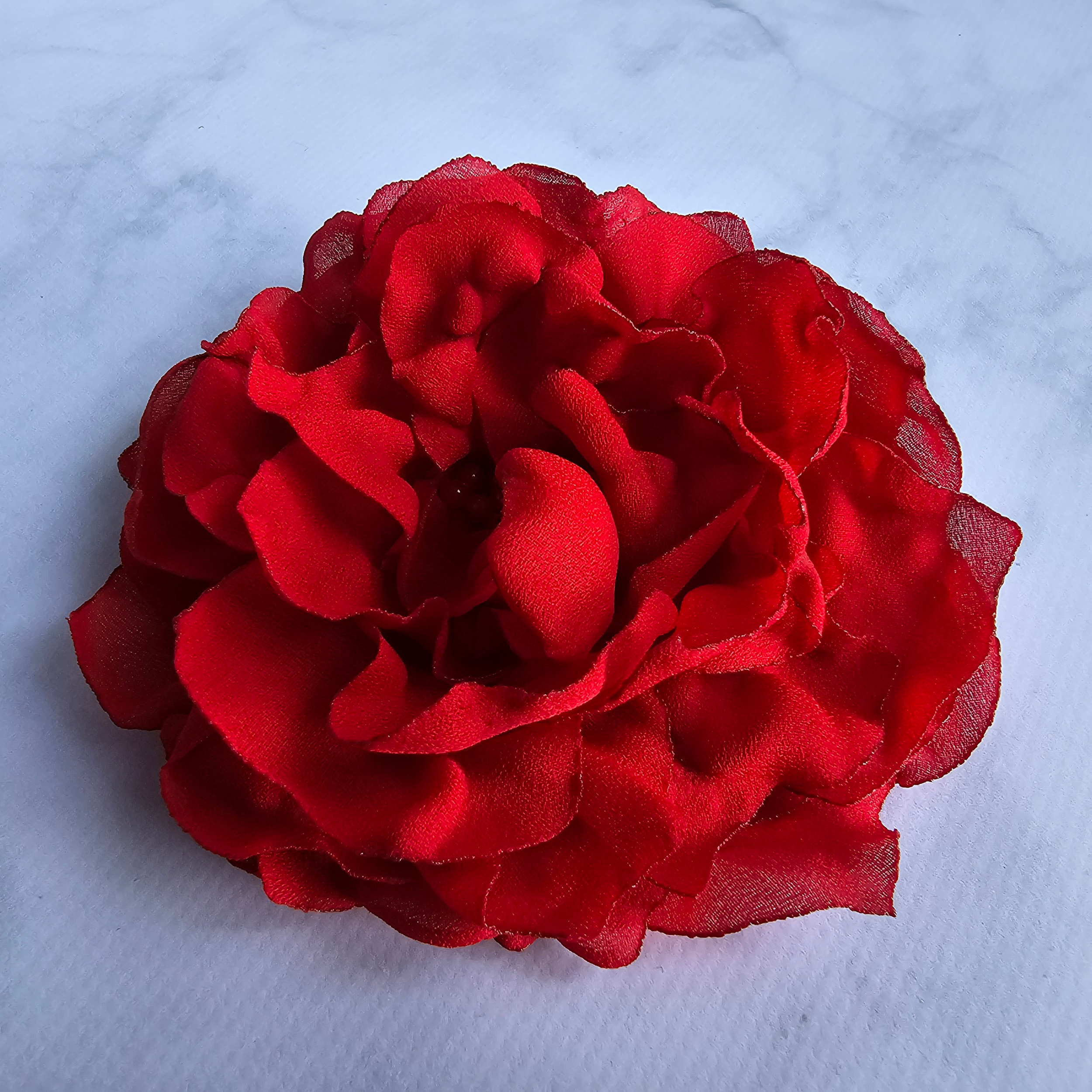 Flower Brooch Scarlet Red