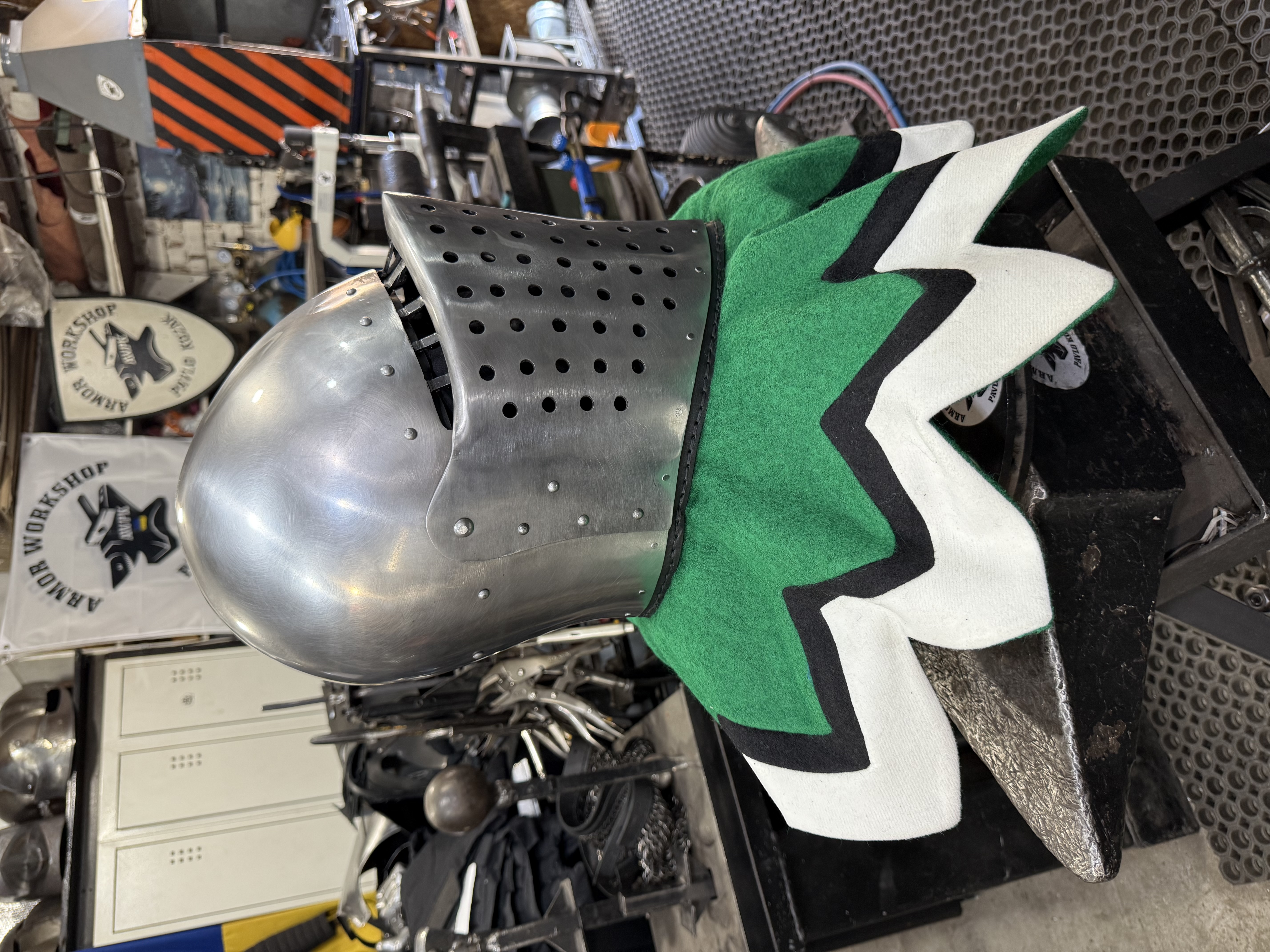Armor helmet “Greithelm” fabric aventail