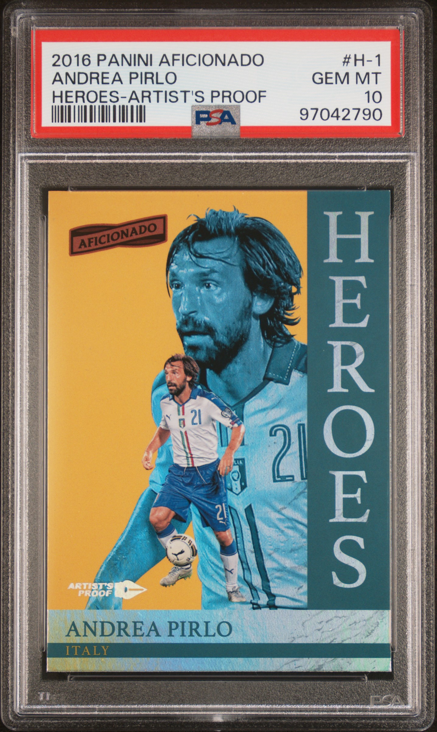 2016 PANINI AFICIONADO HEROES #H-1 ANDREA PIRLO HEROES-ARTIST'S PROOF