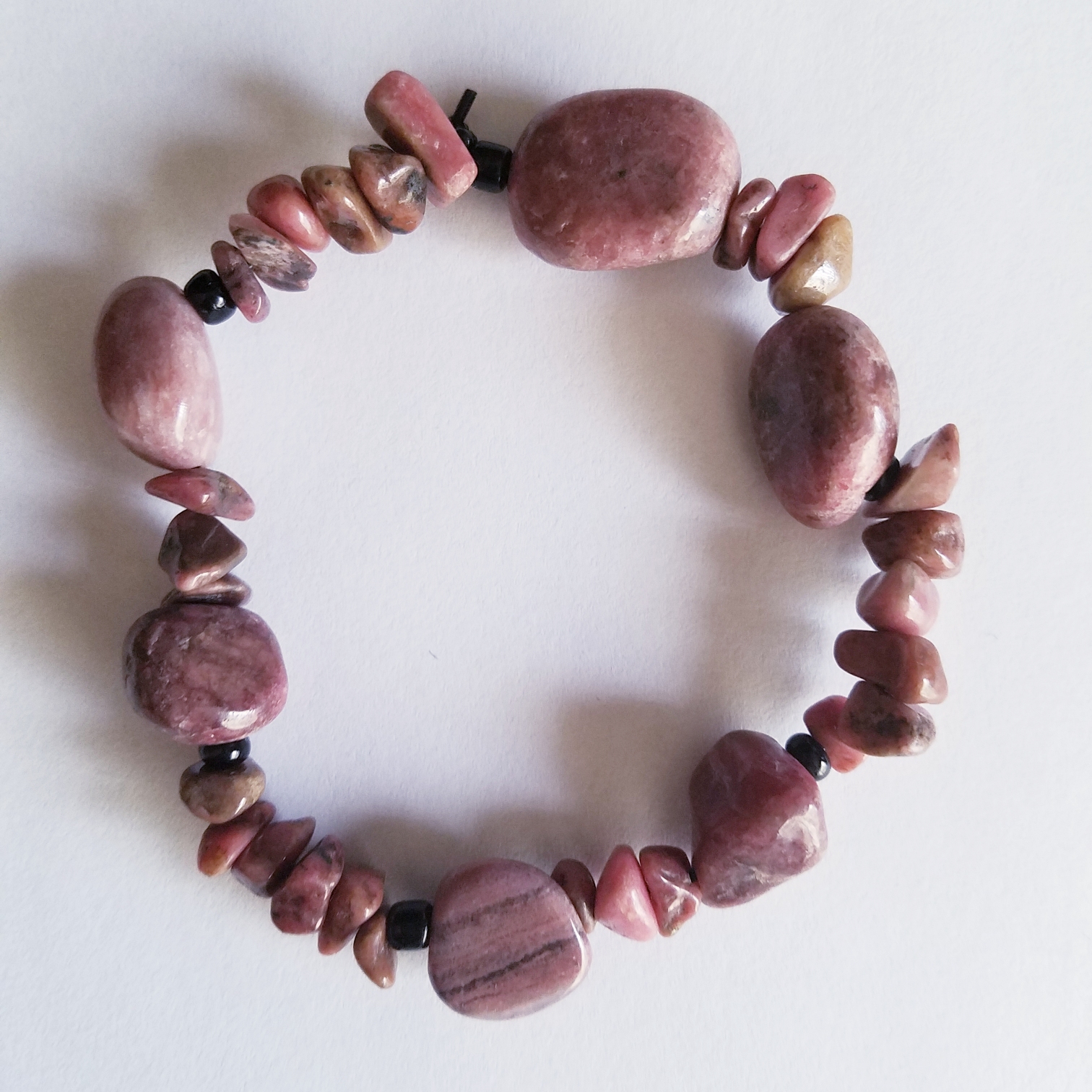 Rhodonite Nugget Chip Bracelet