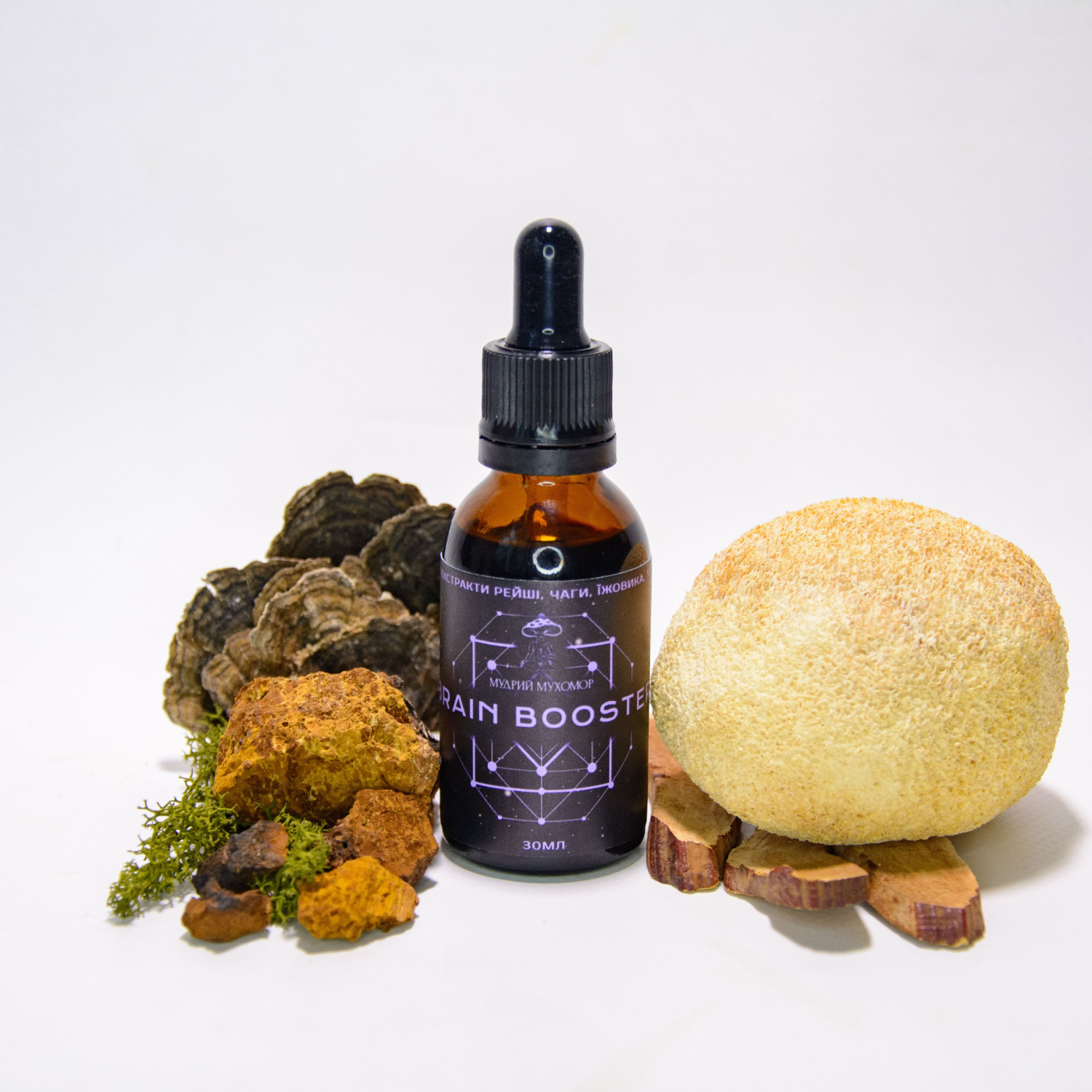 4o. Смесь жидких грибных экстрактов для мозга и памяти (БЕЗ АЛКОГОЛЯ)