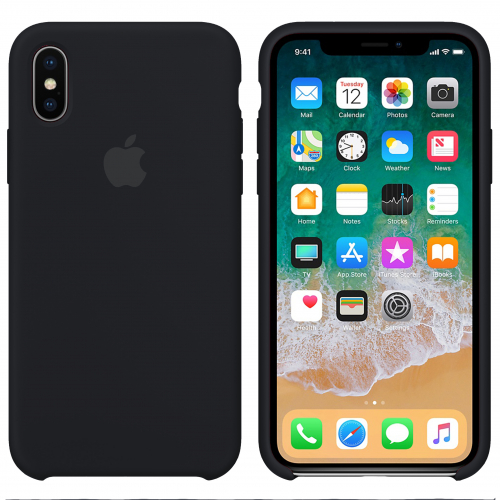 Чохол Silicone case for iPhone X/XS (18) black