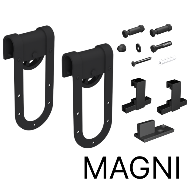 Комплект роликів Mantion ROC Design MAGNI для розсувних систем, чорний матовий