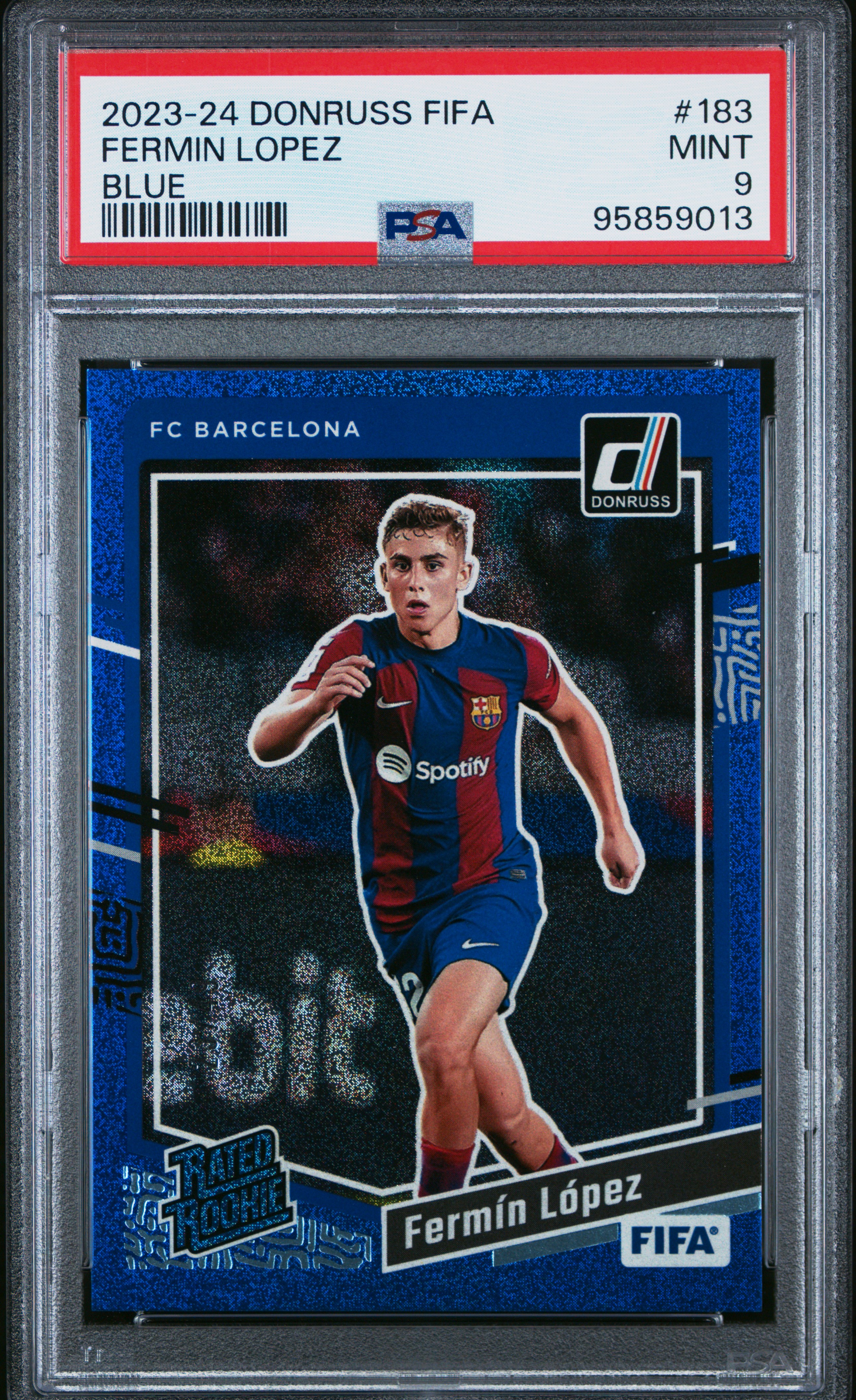 Fermín López 2023-24 Panini Donruss FIFA Rated Rookie Blue #183 – PSA 9 Mint