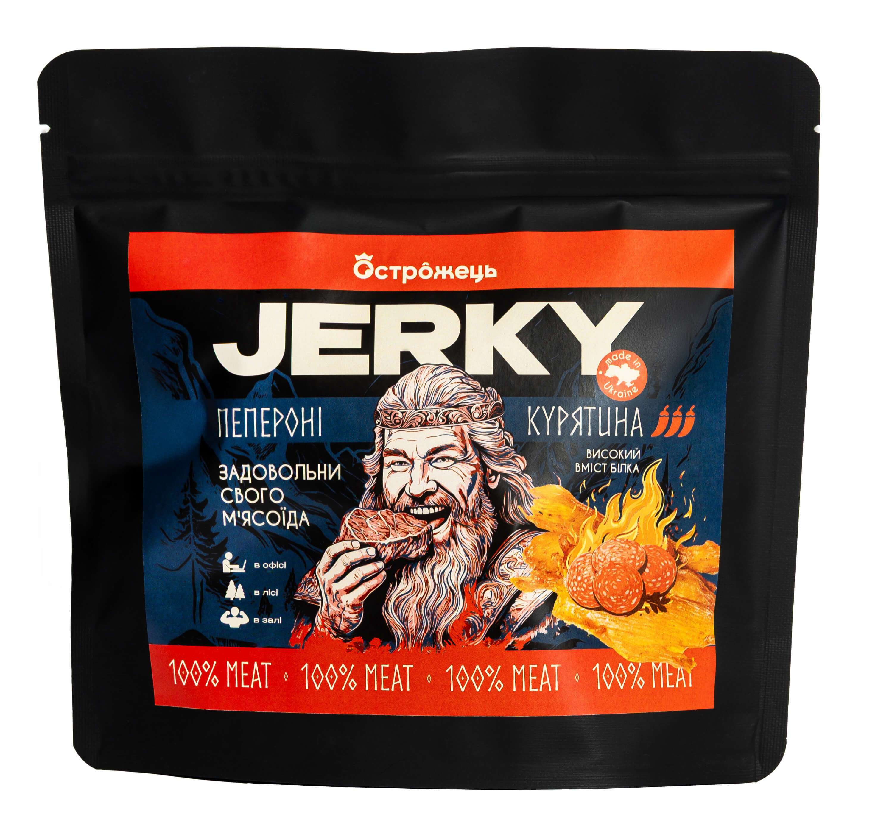Курячі чіпси Jerky “Пепероні” Вищого сорту 150 грам